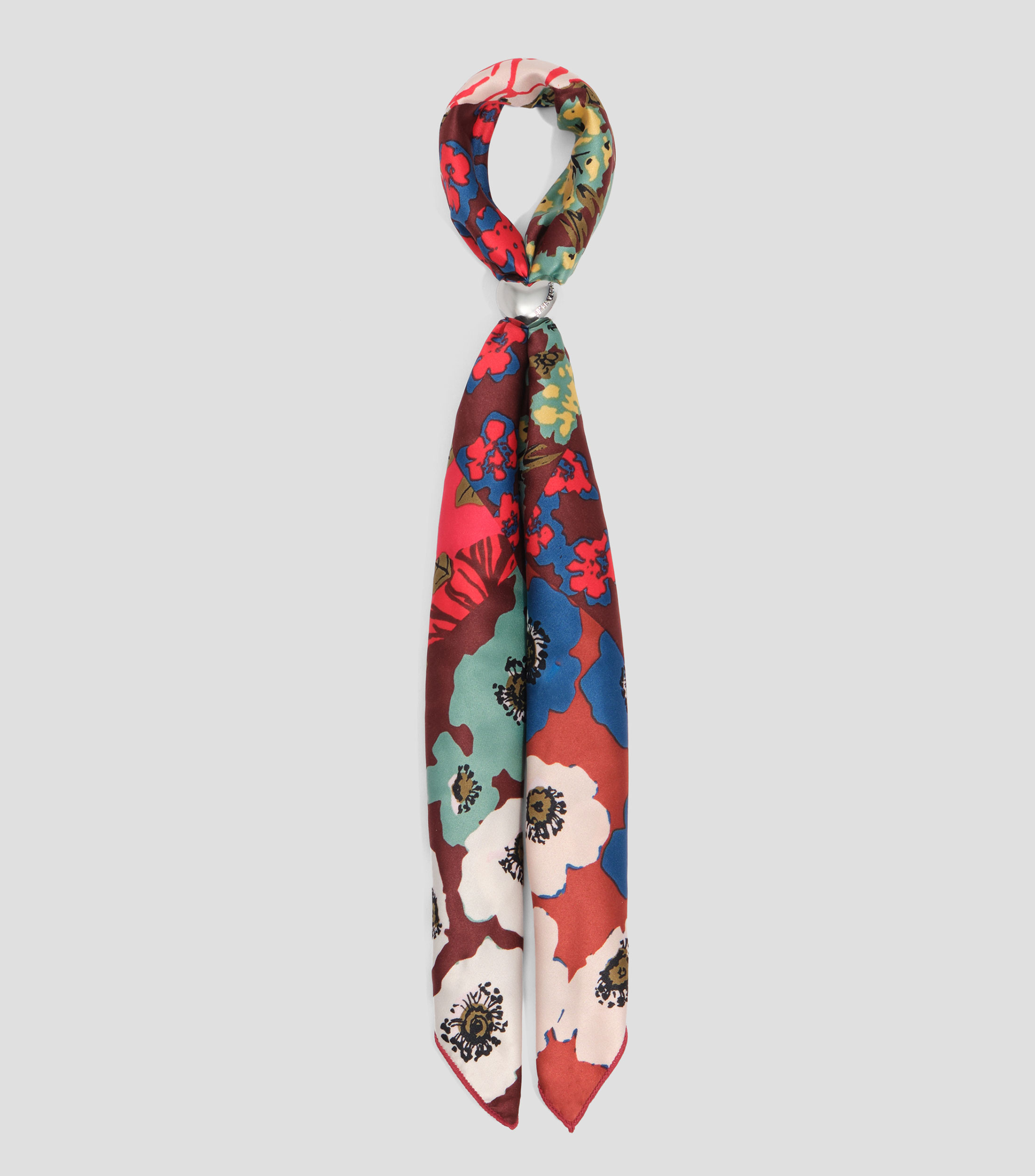 Pañuelo charm estampado patchwork flores Mujer
