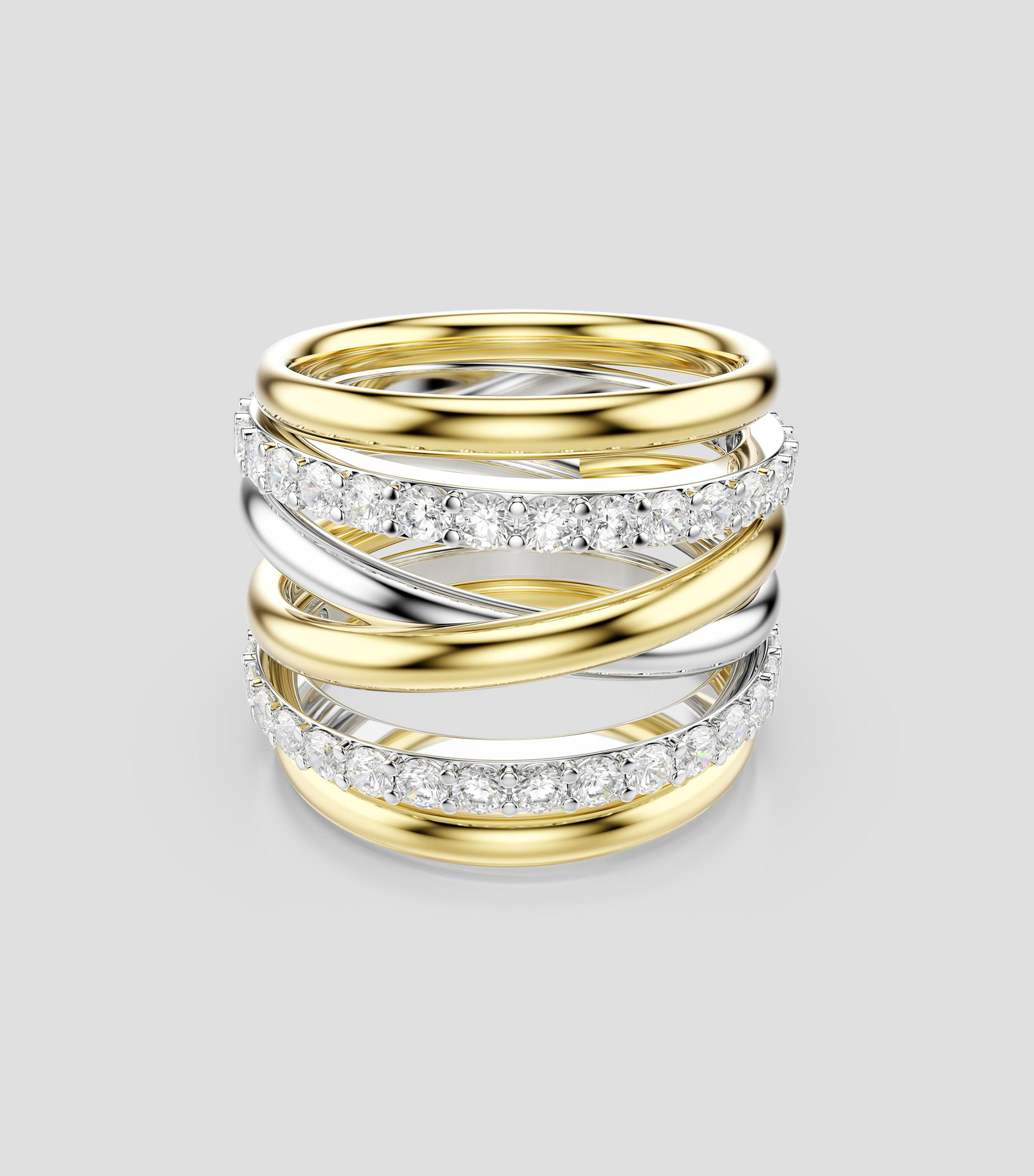 Anillo Hyperbola con piedras Mujer