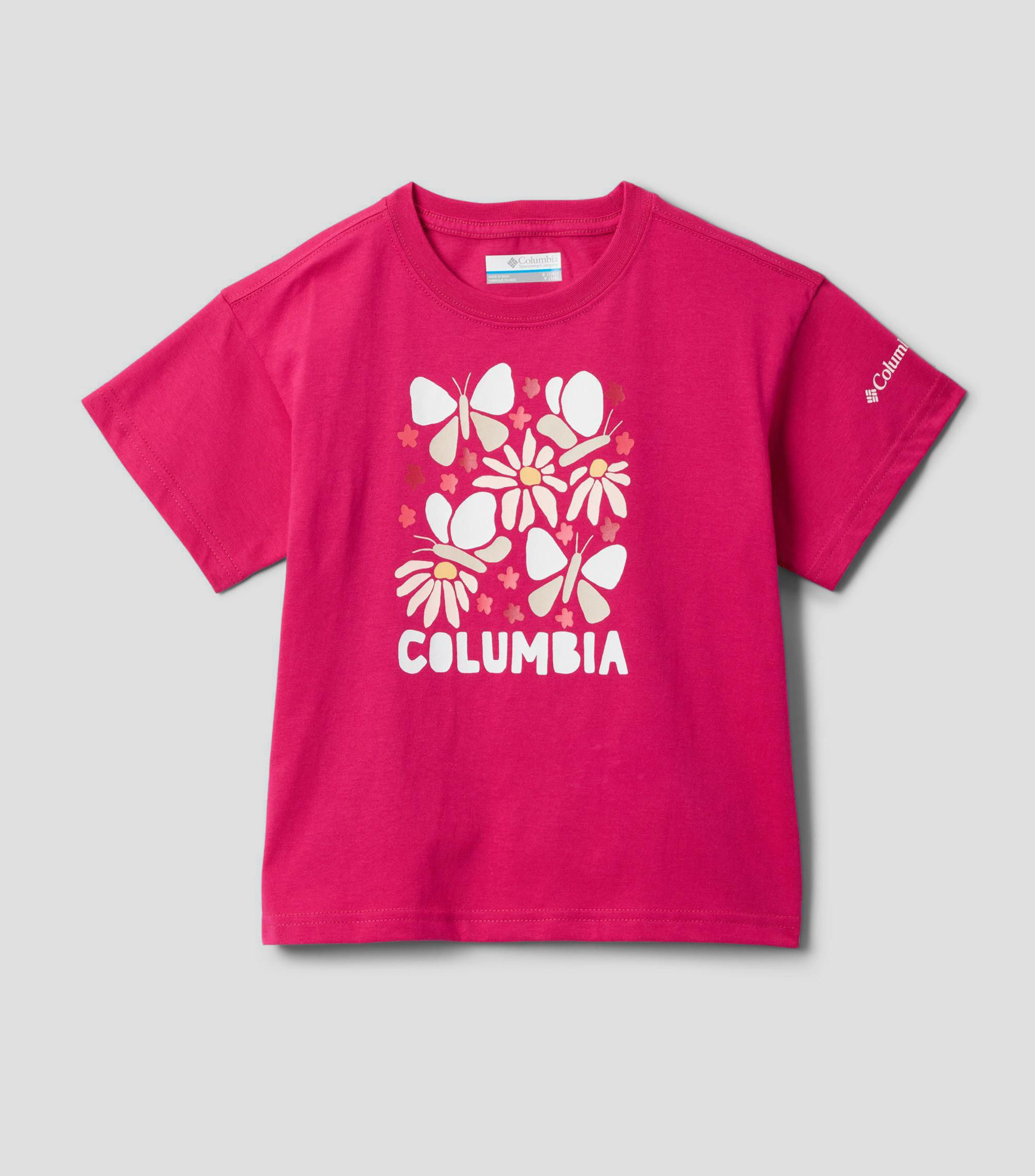 Playera de cuello redondo con manga corta estampada Niña