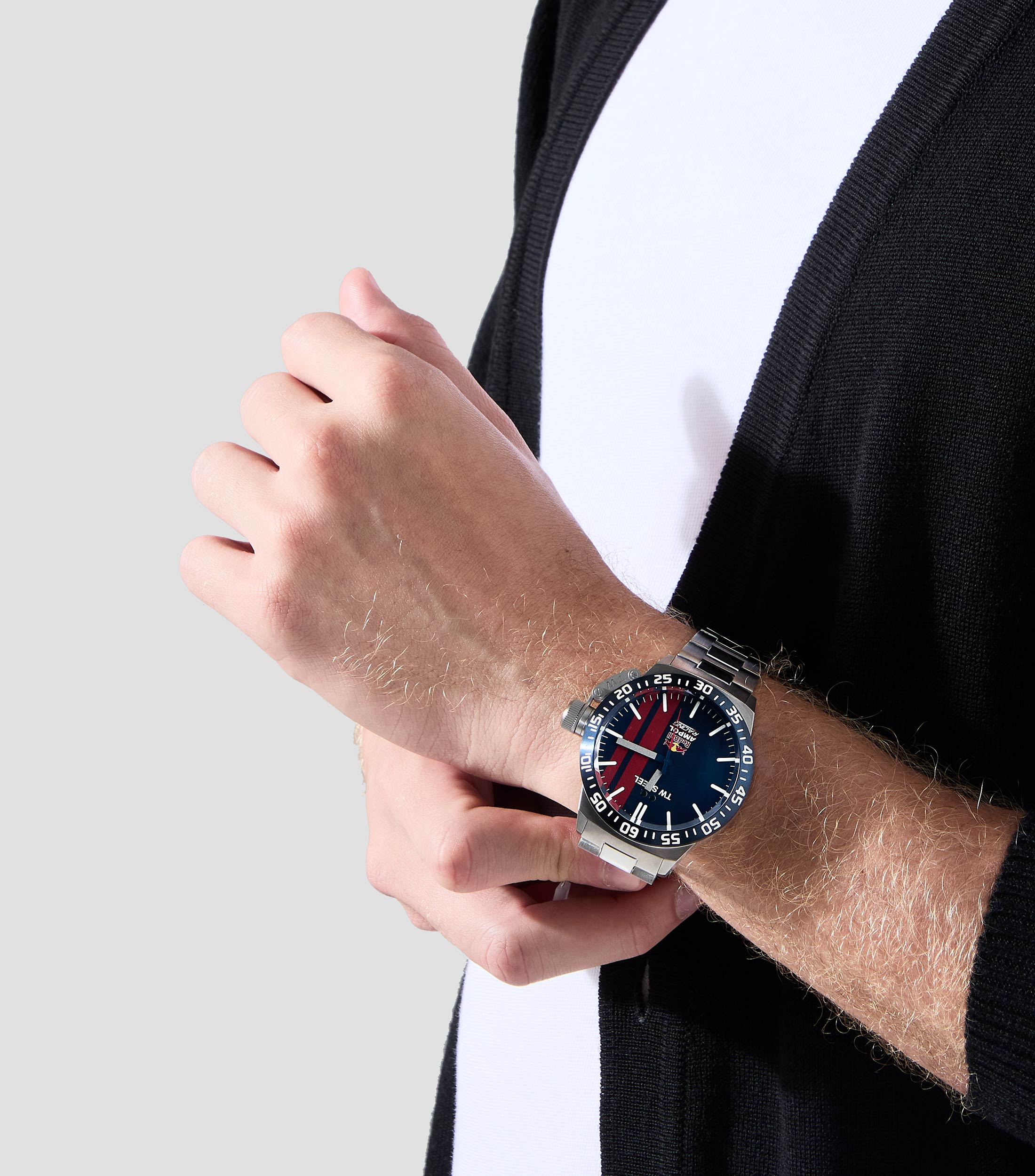 Reloj para Hombre Red Bull Ampol Racing Casual, Plateado, Azul