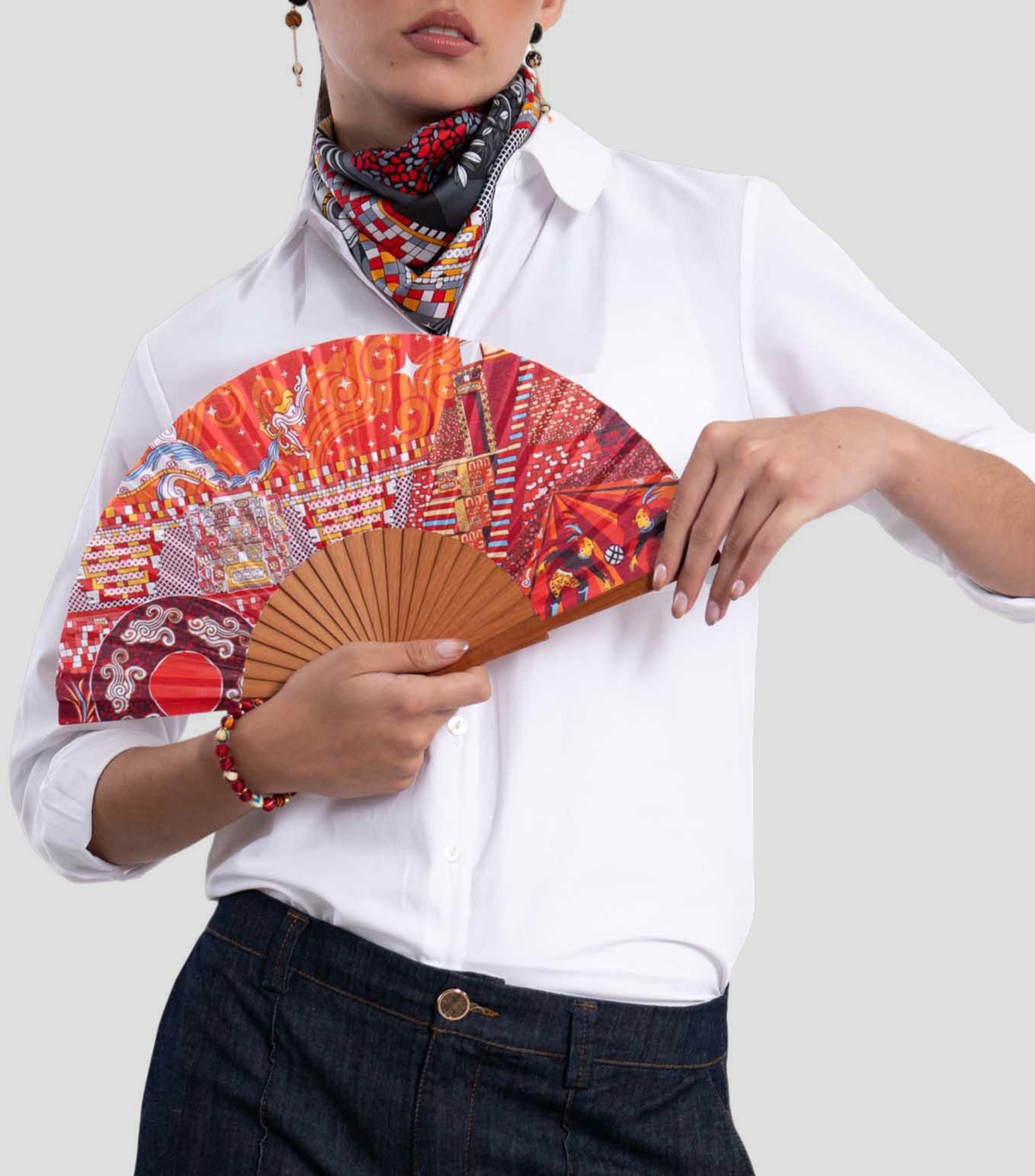 Abanico multicolor Estampado IIK Juego de Pelota Mujer