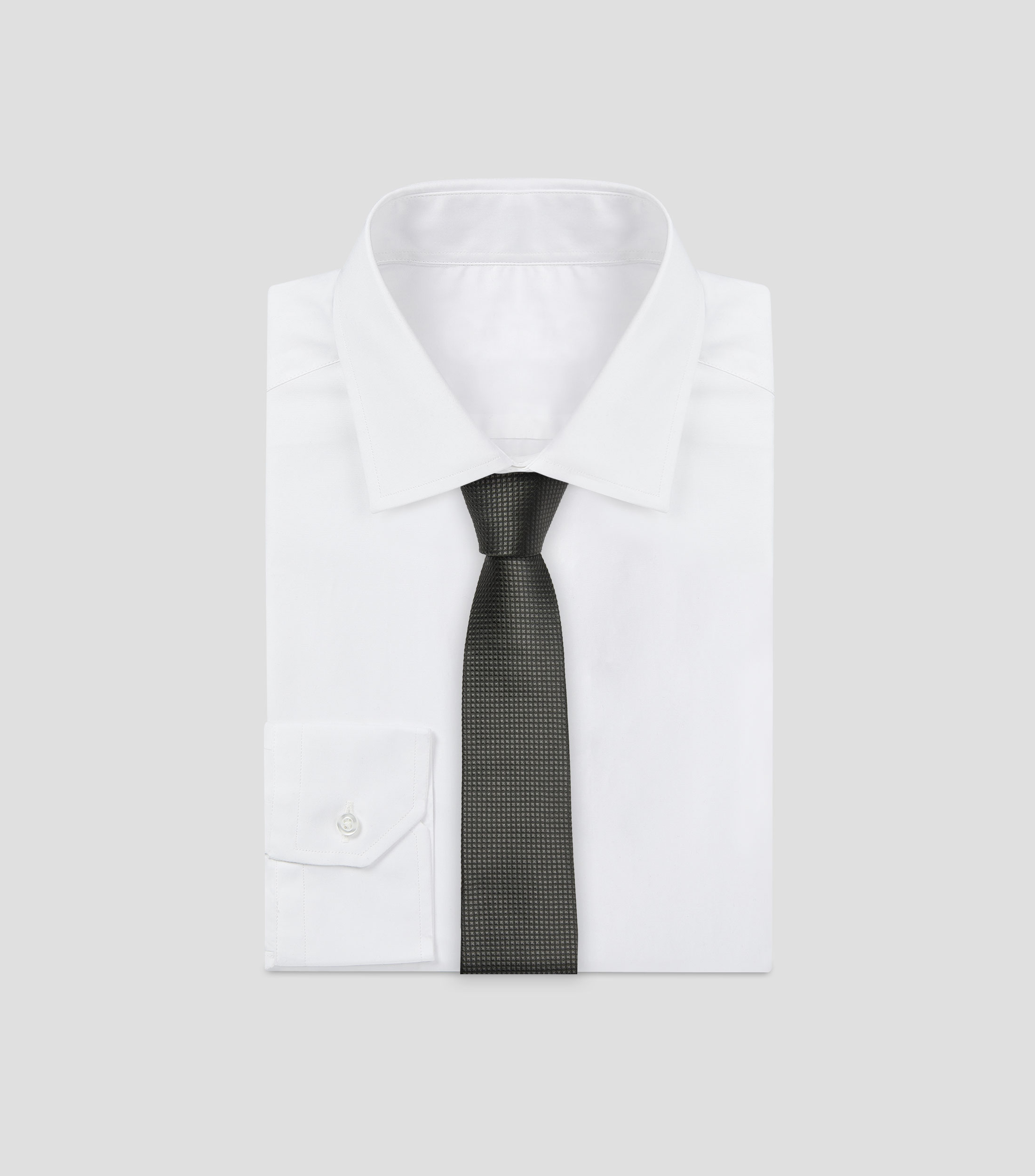Corbata ancha en seda gris oxford lisa Brera