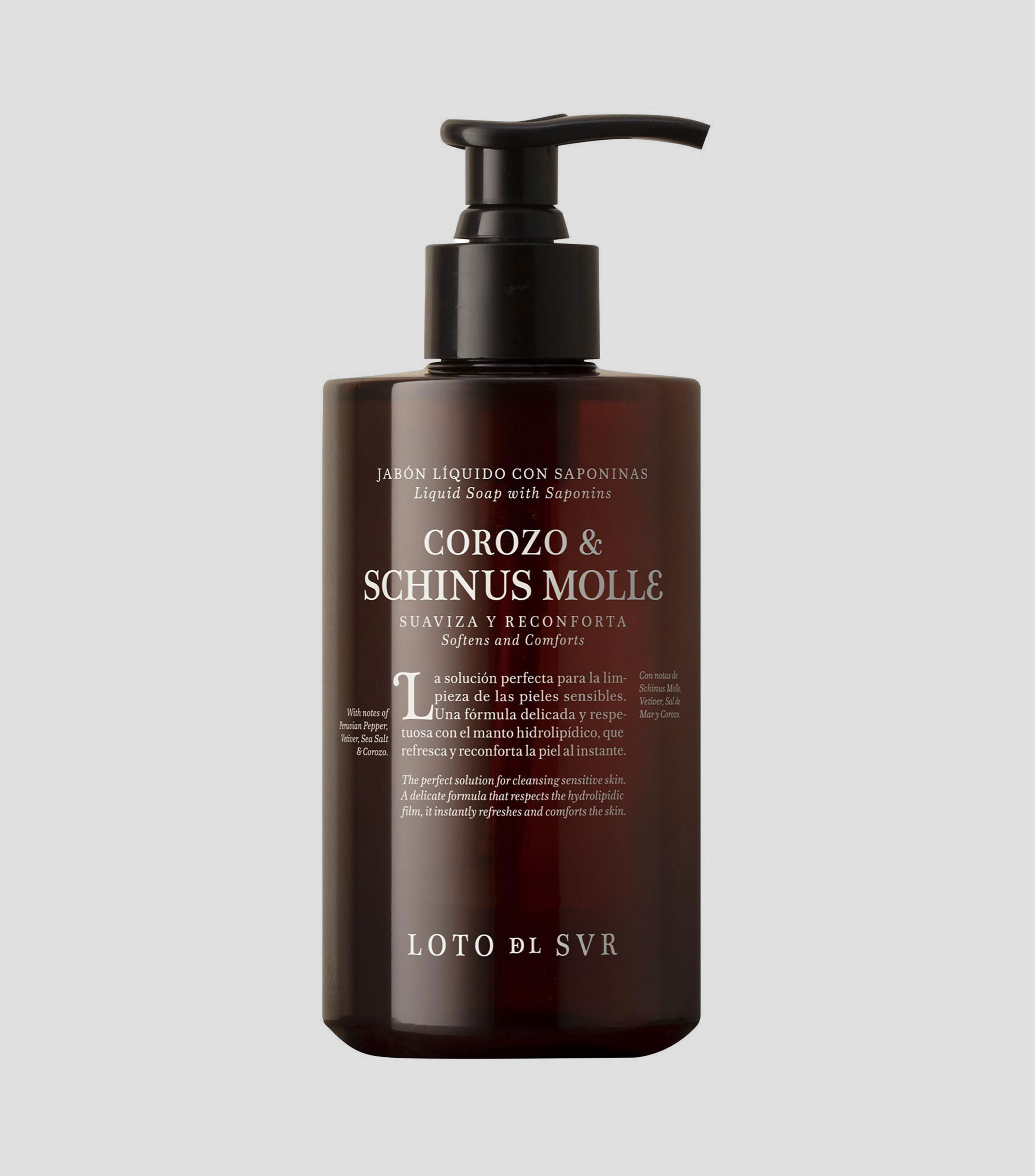 Jabón líquido Saponinas Corozo & Schinus Molle, 285 ml