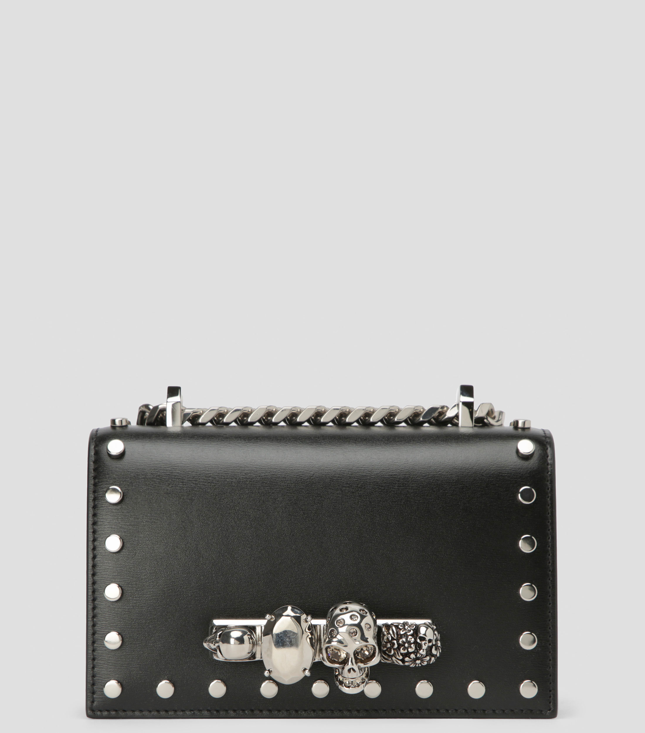 Bolsa Mini Satchel en piel vacuna Jewell con remaches Mujer