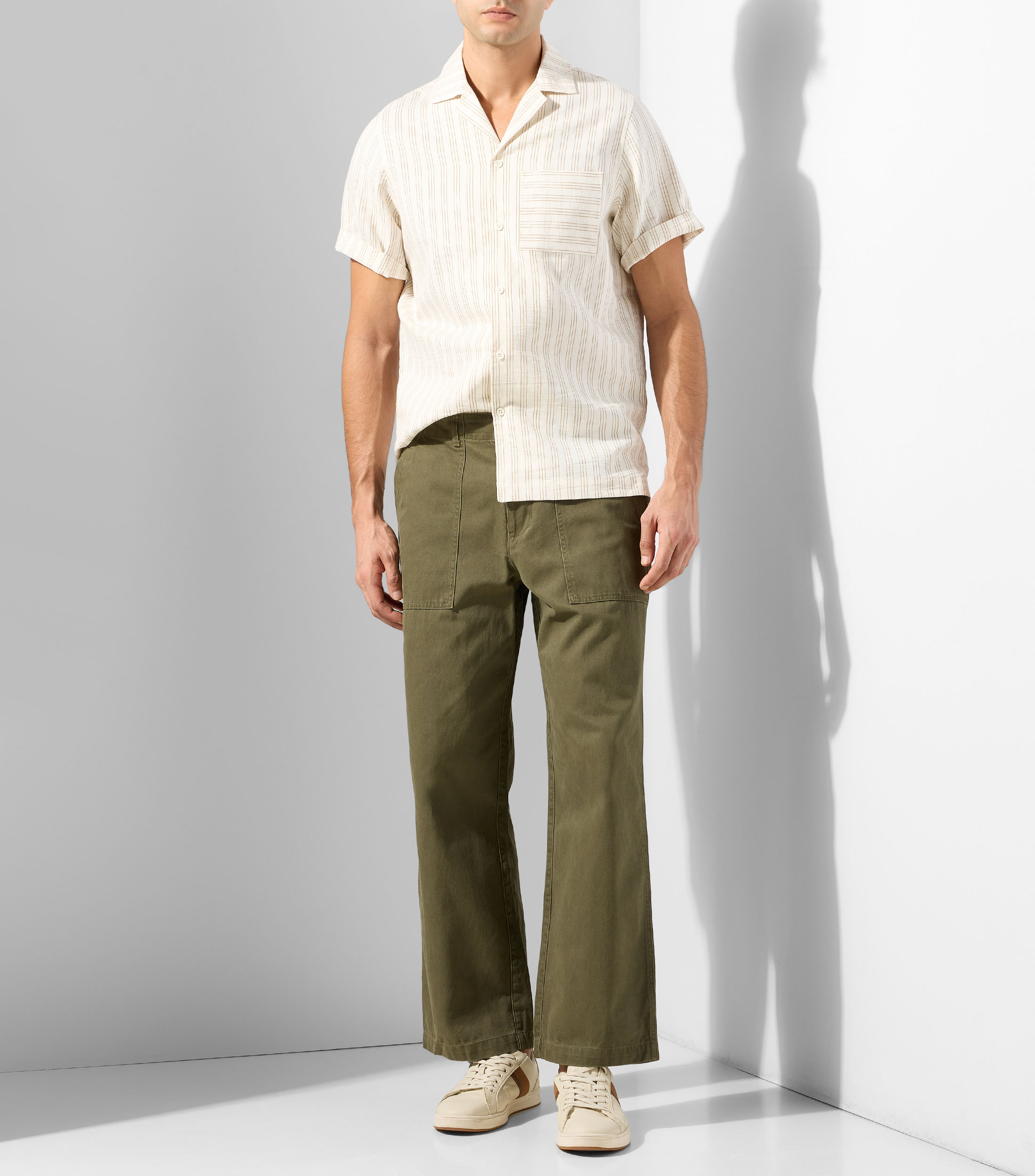 Camisa rayas manga corta Hombre