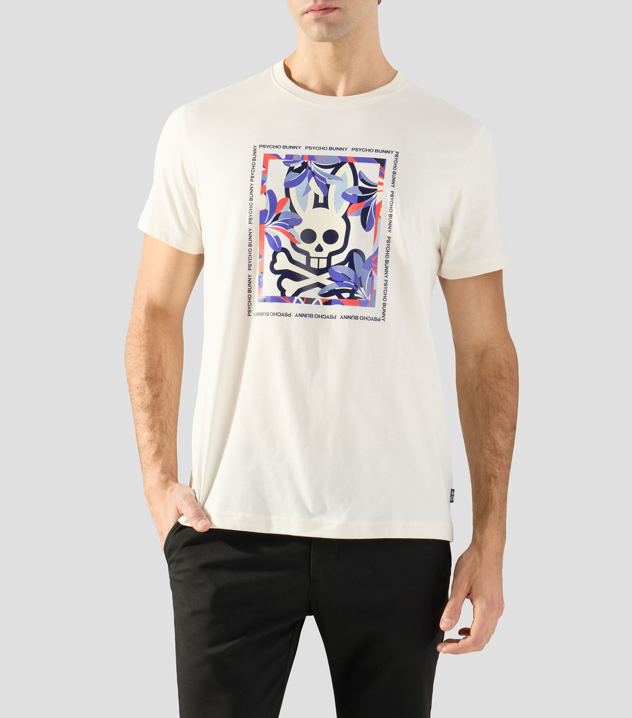 Playera cuello redondo manga corta estampada Hombre