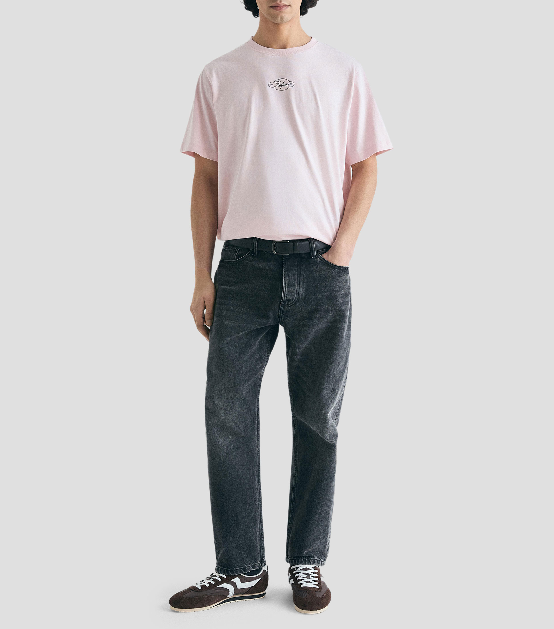 Playera cuello redondo manga corta estampada Hombre