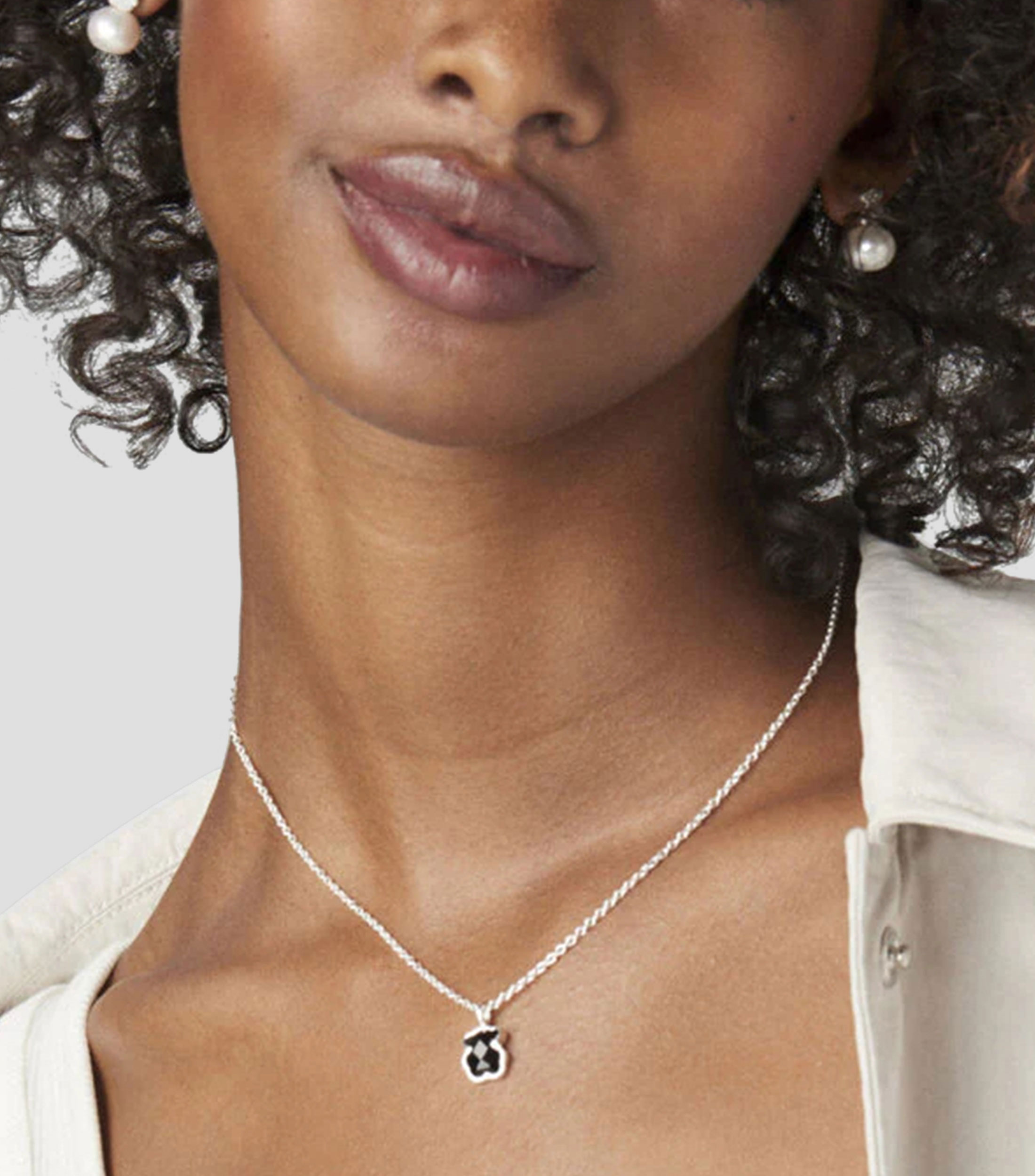 Collar en Plata .925 Color con onix Mujer