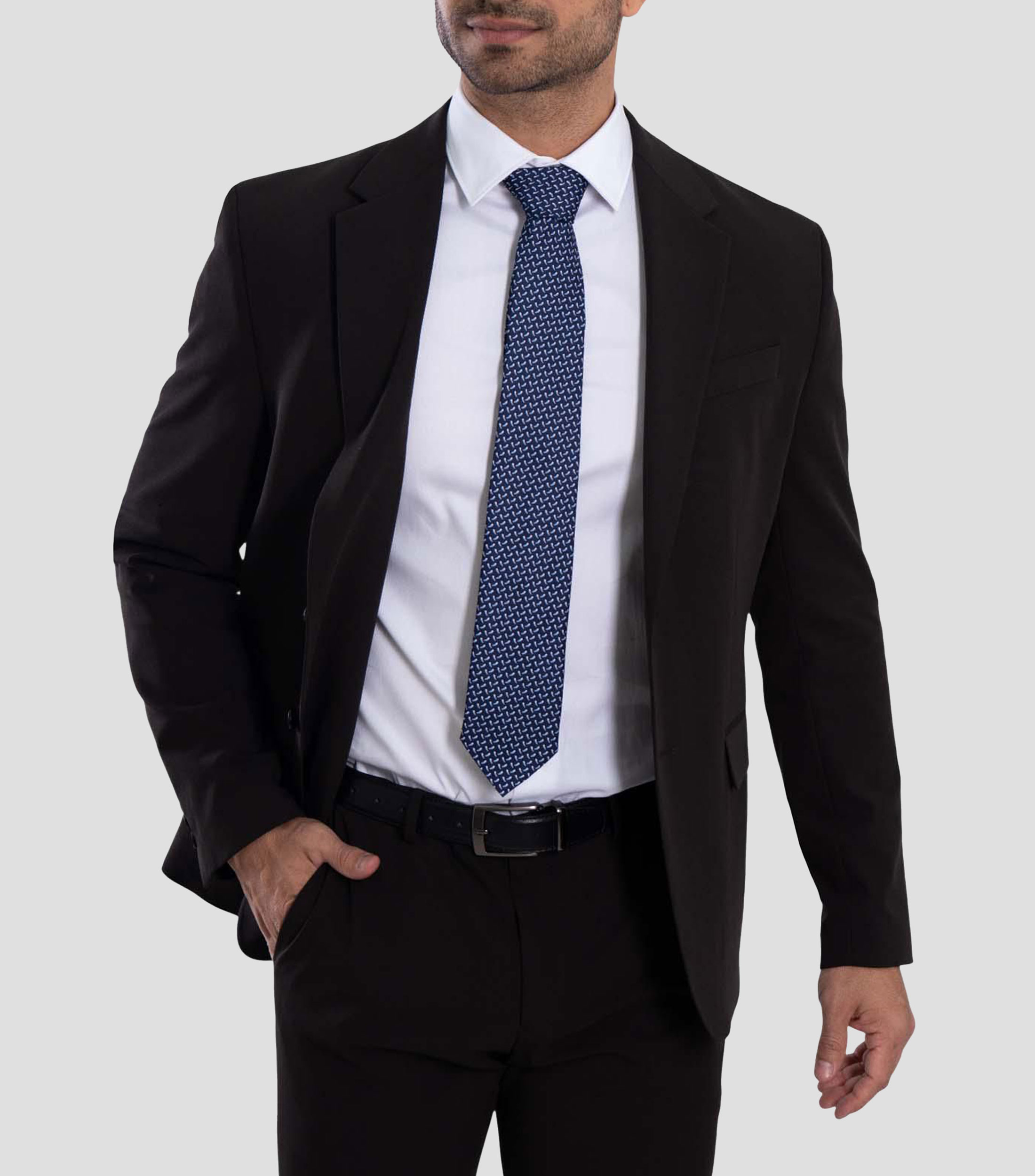 Corbata ancha de seda azul grisáceo con estampado de chiles de México
