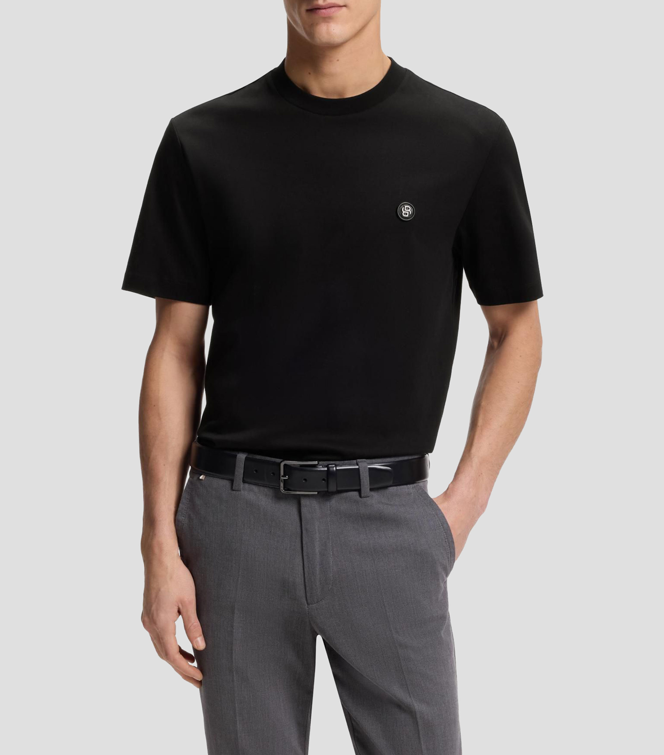 Polo de algodón mercerizado con monograma Double B Hombre