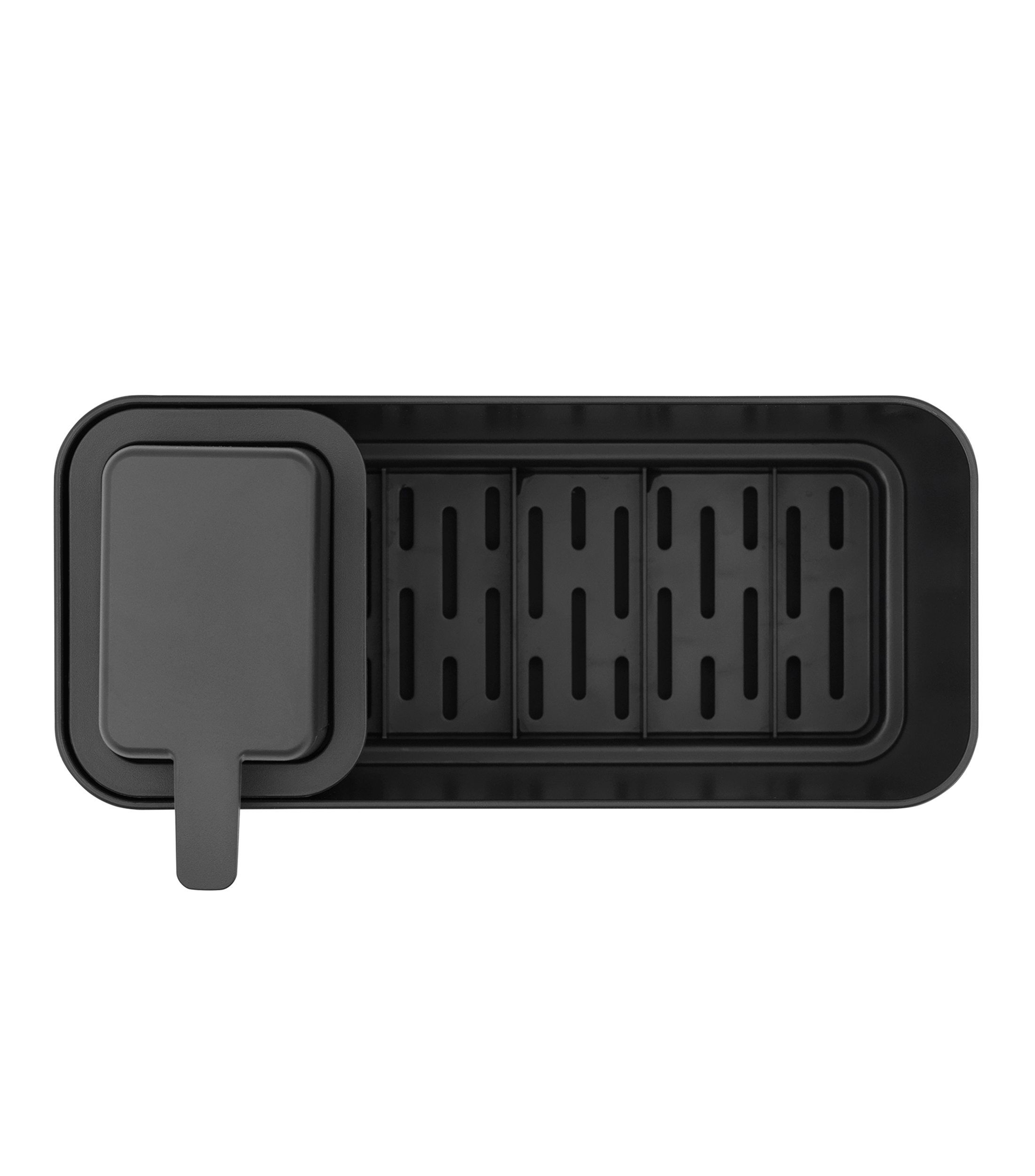 Organizador con dispensador de jabón gris oscuro