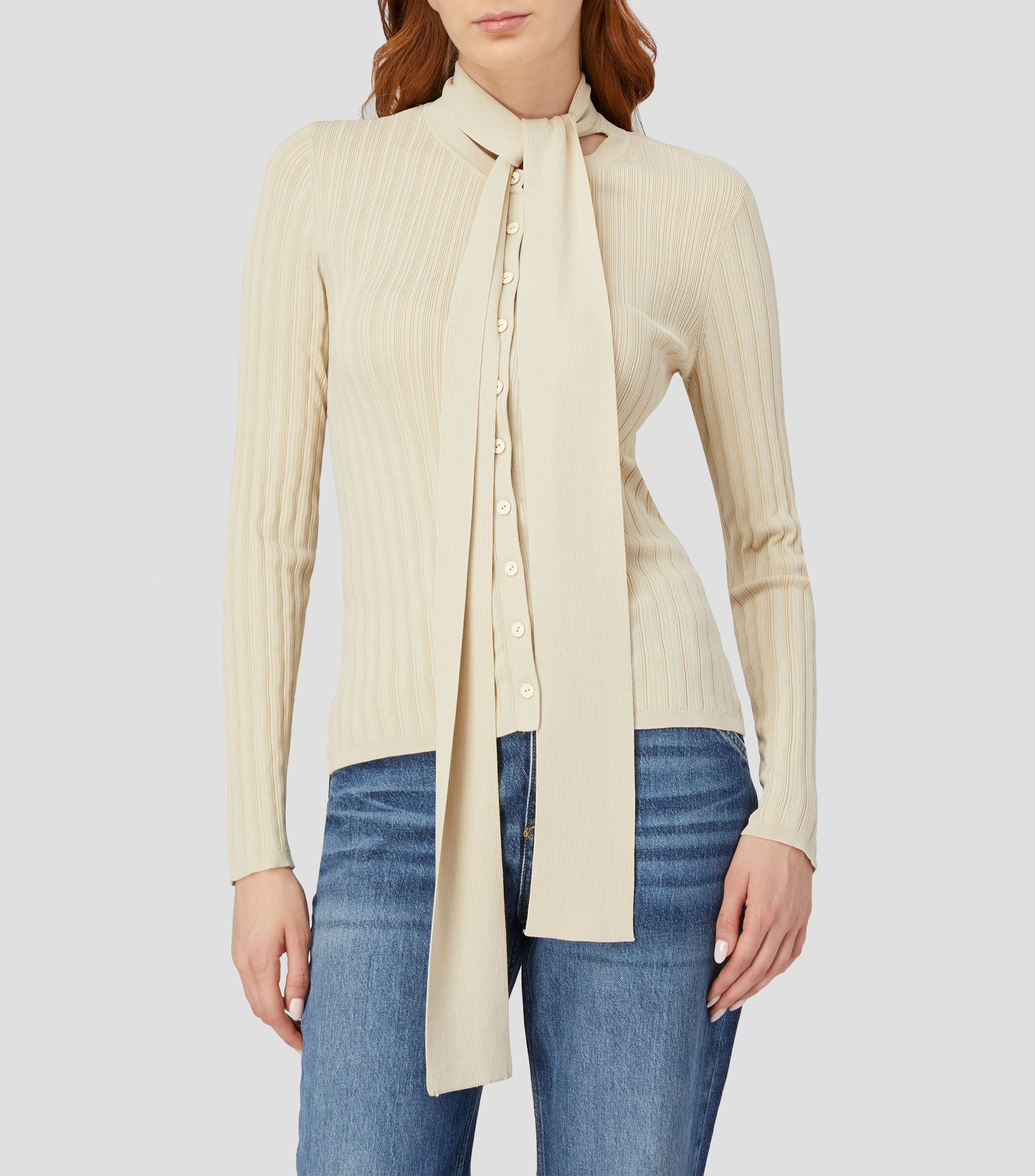 Blusa lisa manga larga Mujer