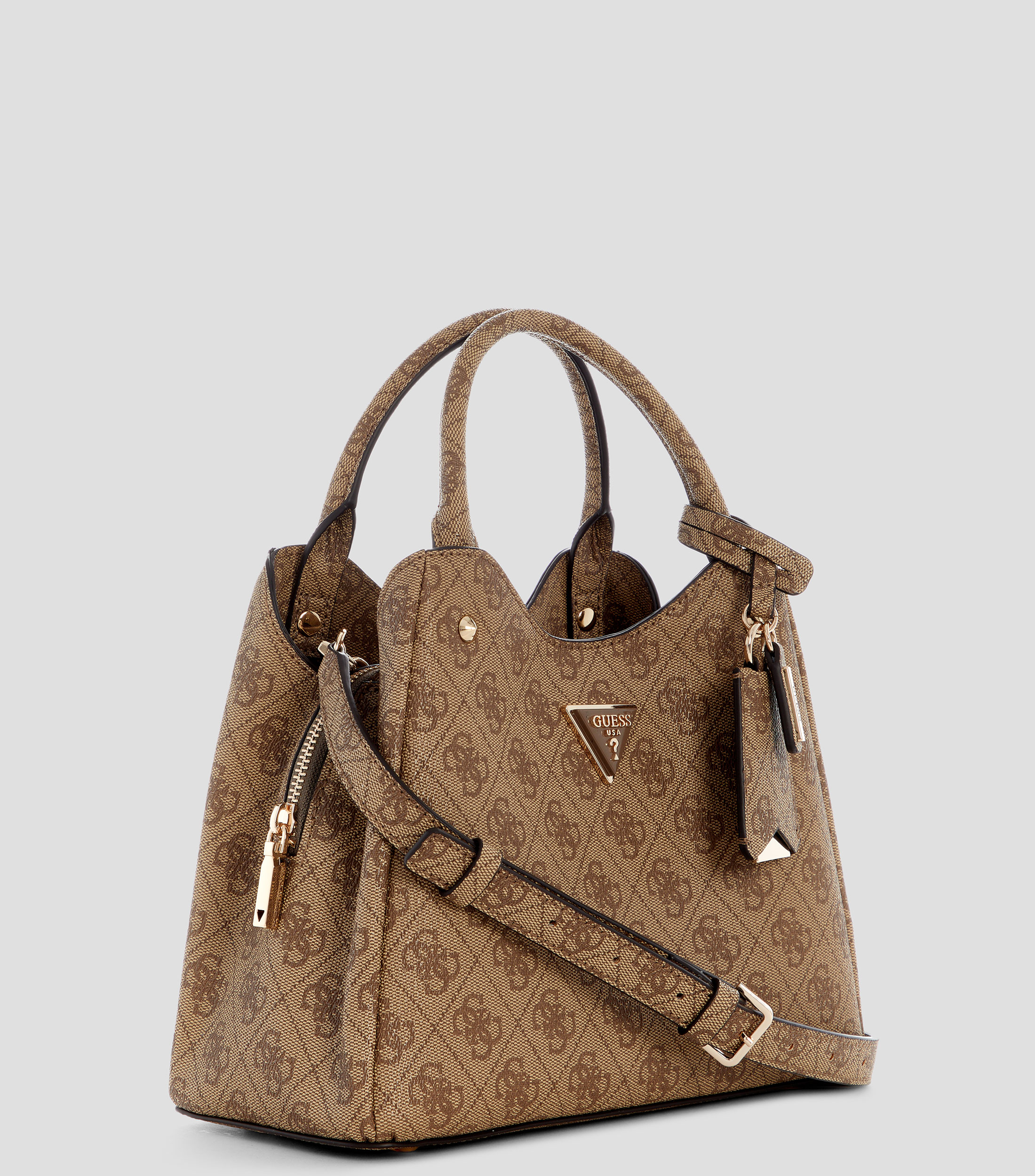 Bolsa tote café estampada Mujer