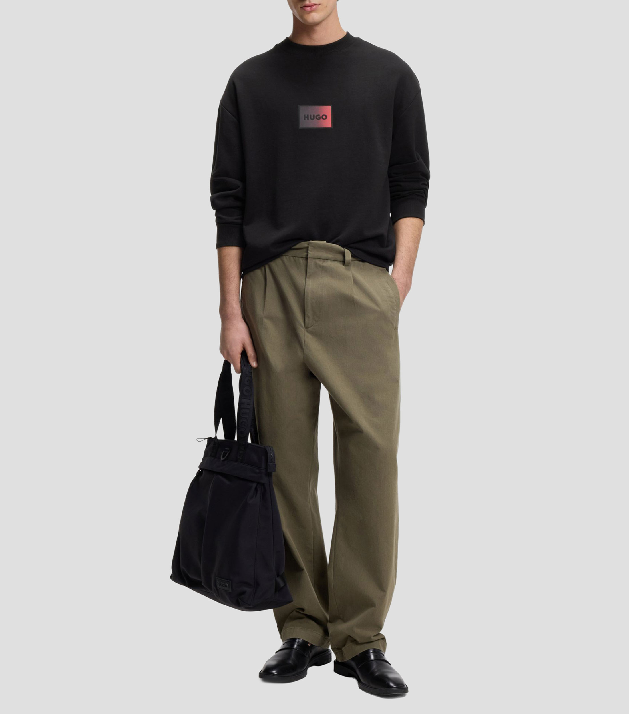 Sudadera de felpa de algodón con logo degradado Hombre