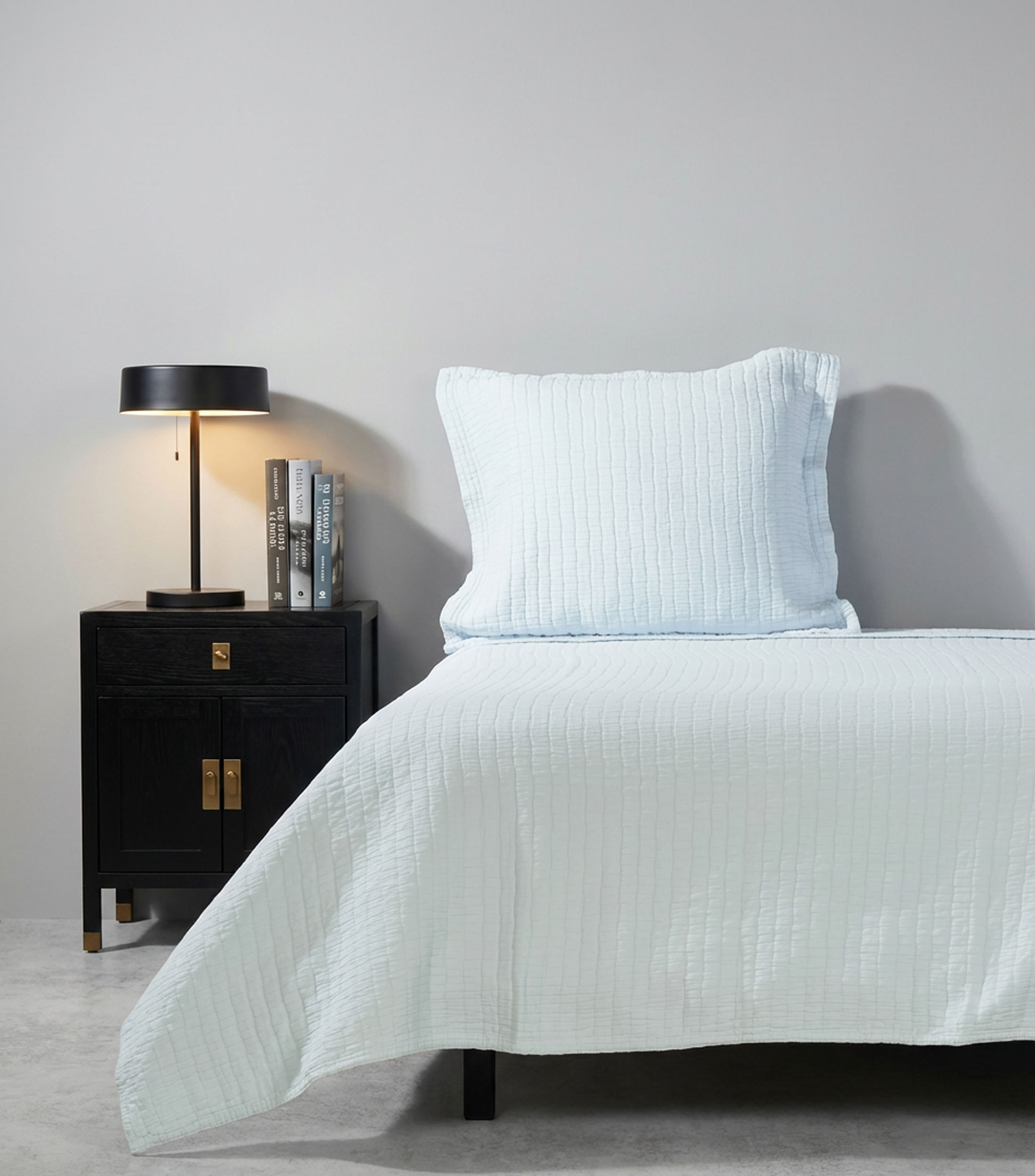 Funda para almohada Euro en algodón Minimal azul