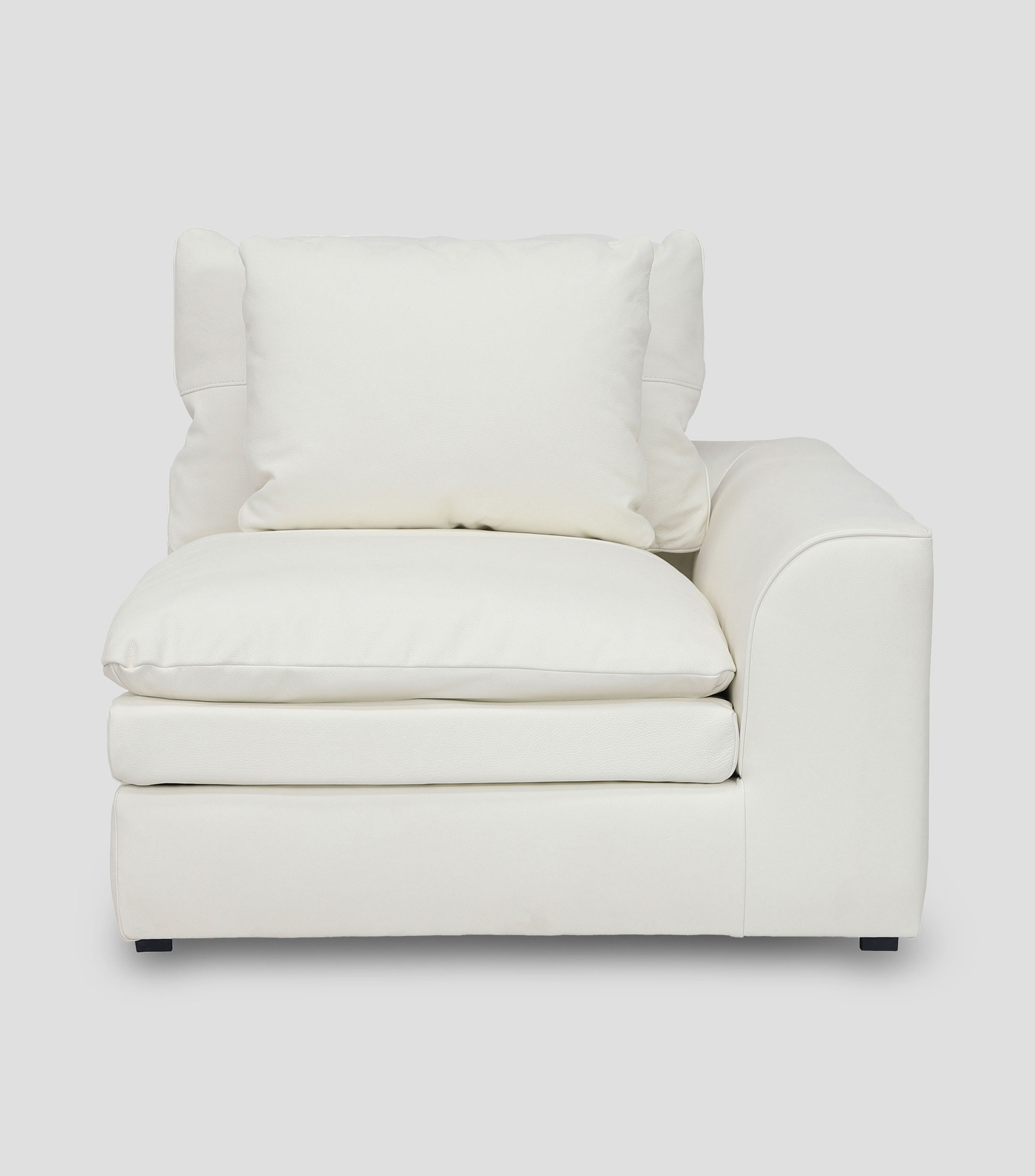 Sillón Brazo Derecho en Piel Maxine Blanco