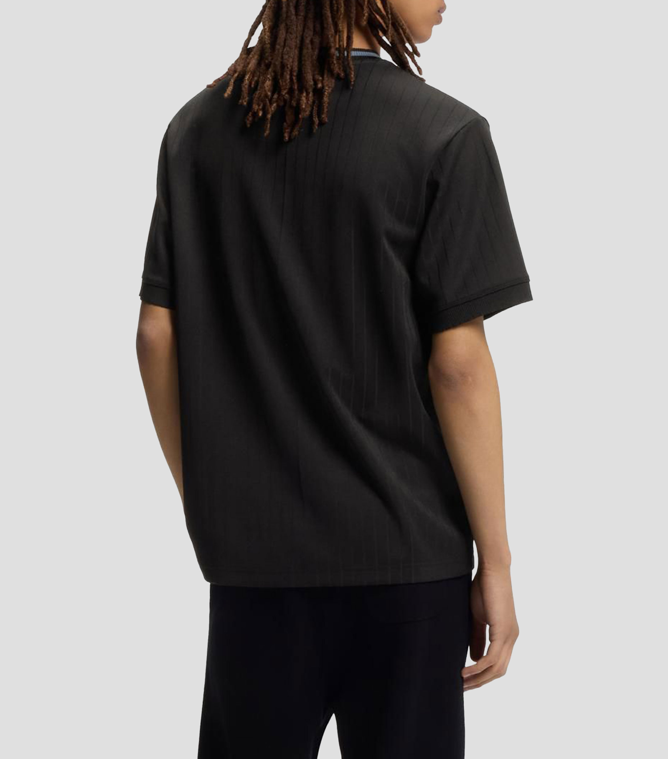 Playera de algodón con rayas de puntos saltados Hombre