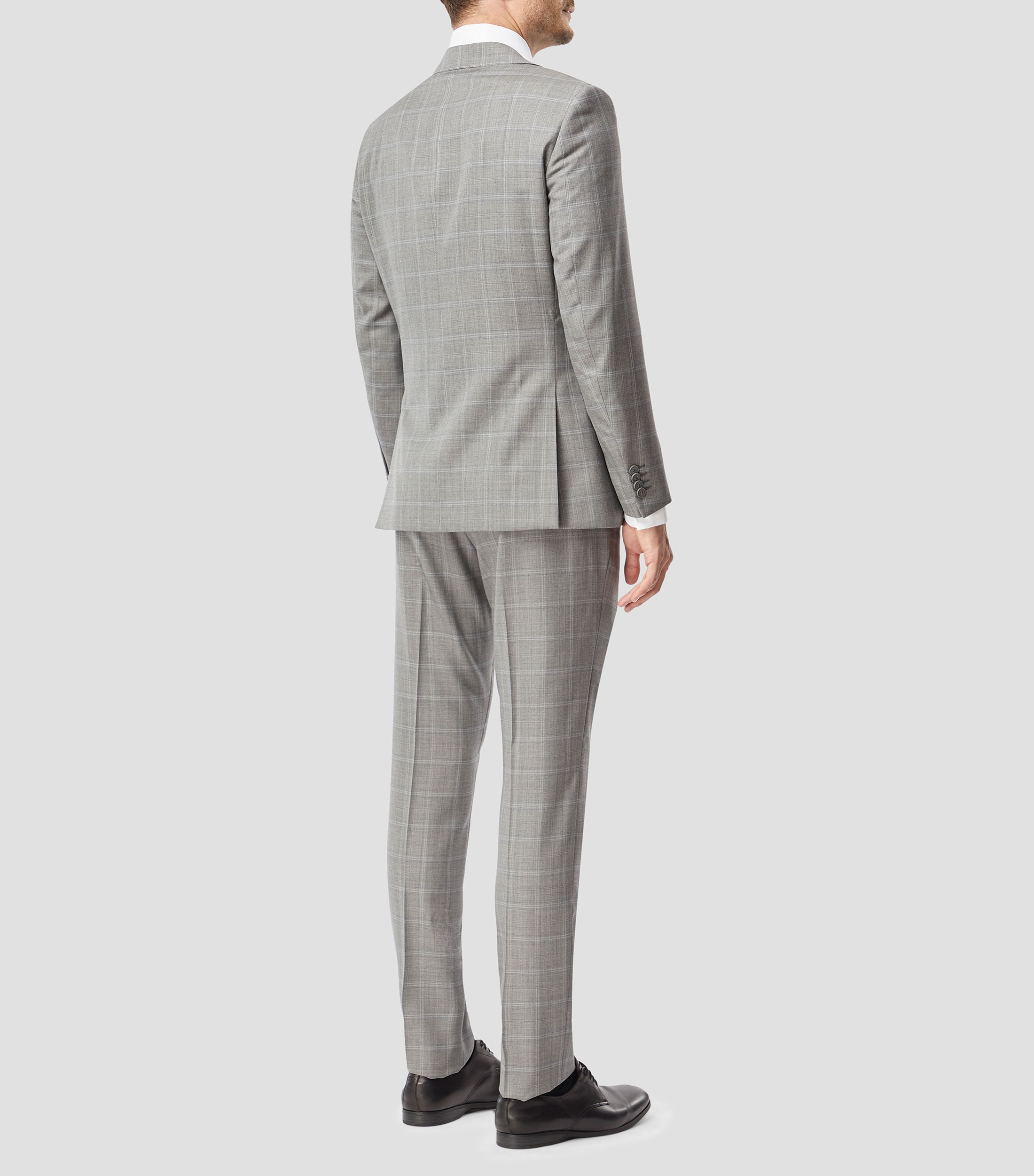 Traje de lana corte regular con cuadros Hombre