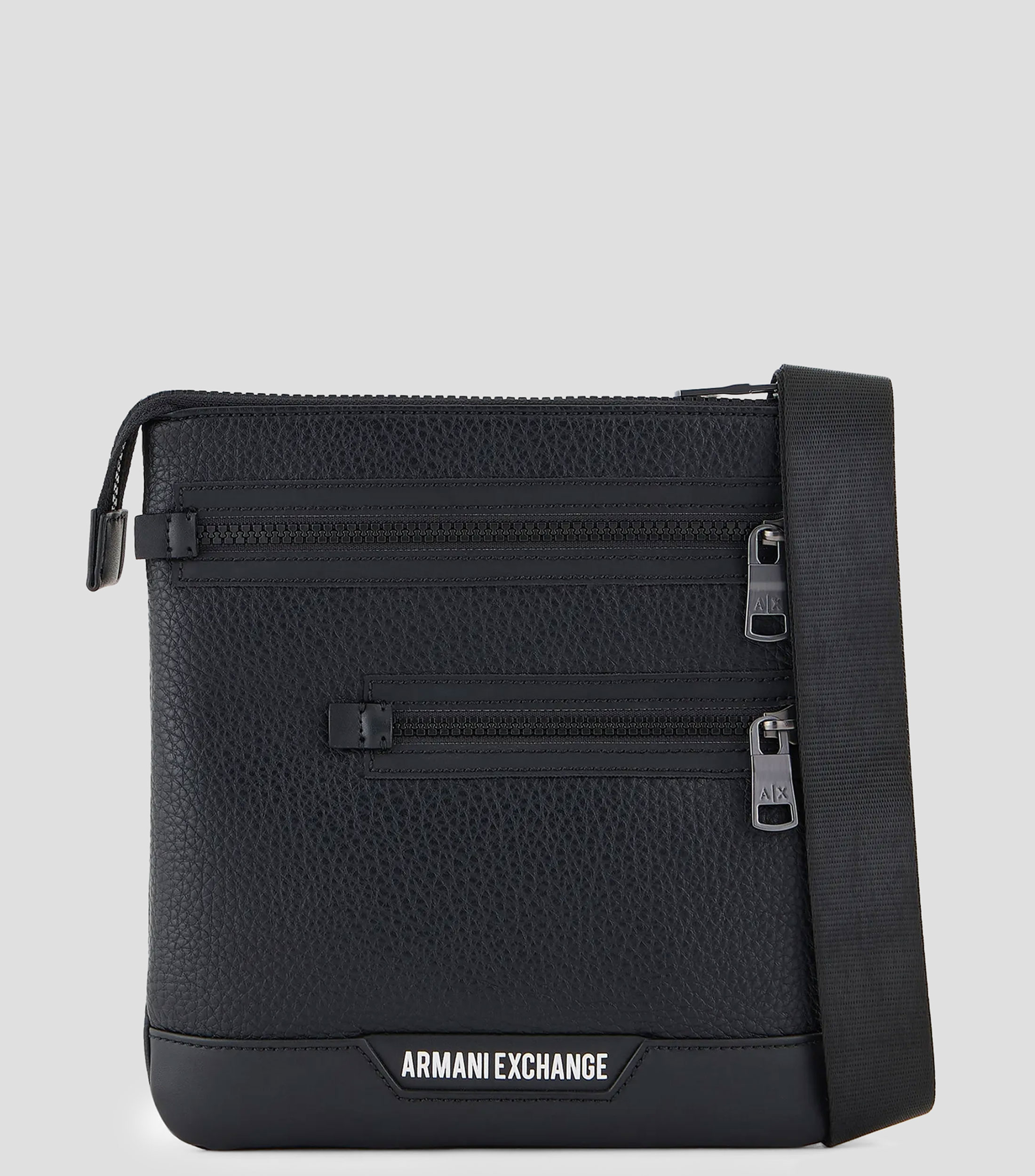 Bolso crossbody negro granulado Hombre