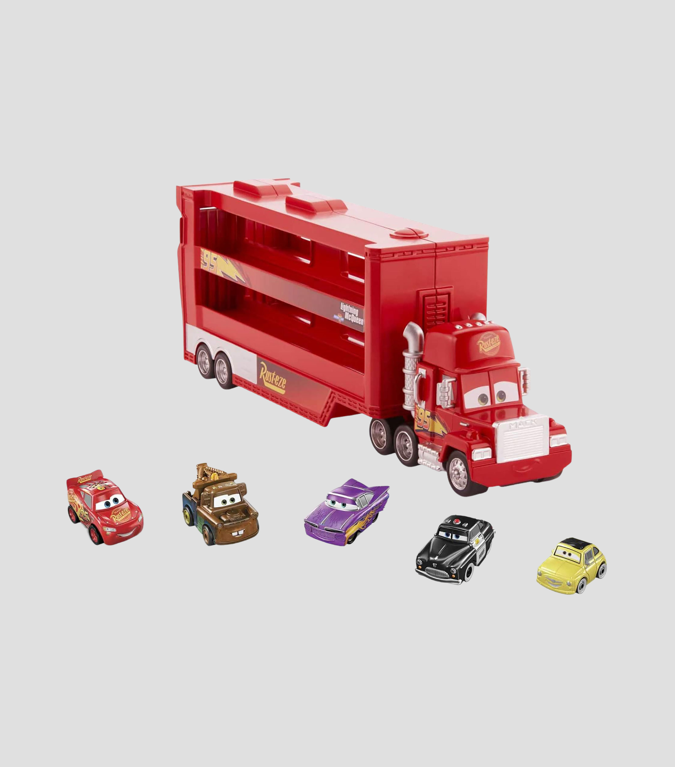 Camión transportador Mack Mini Racers con 5 mini coches