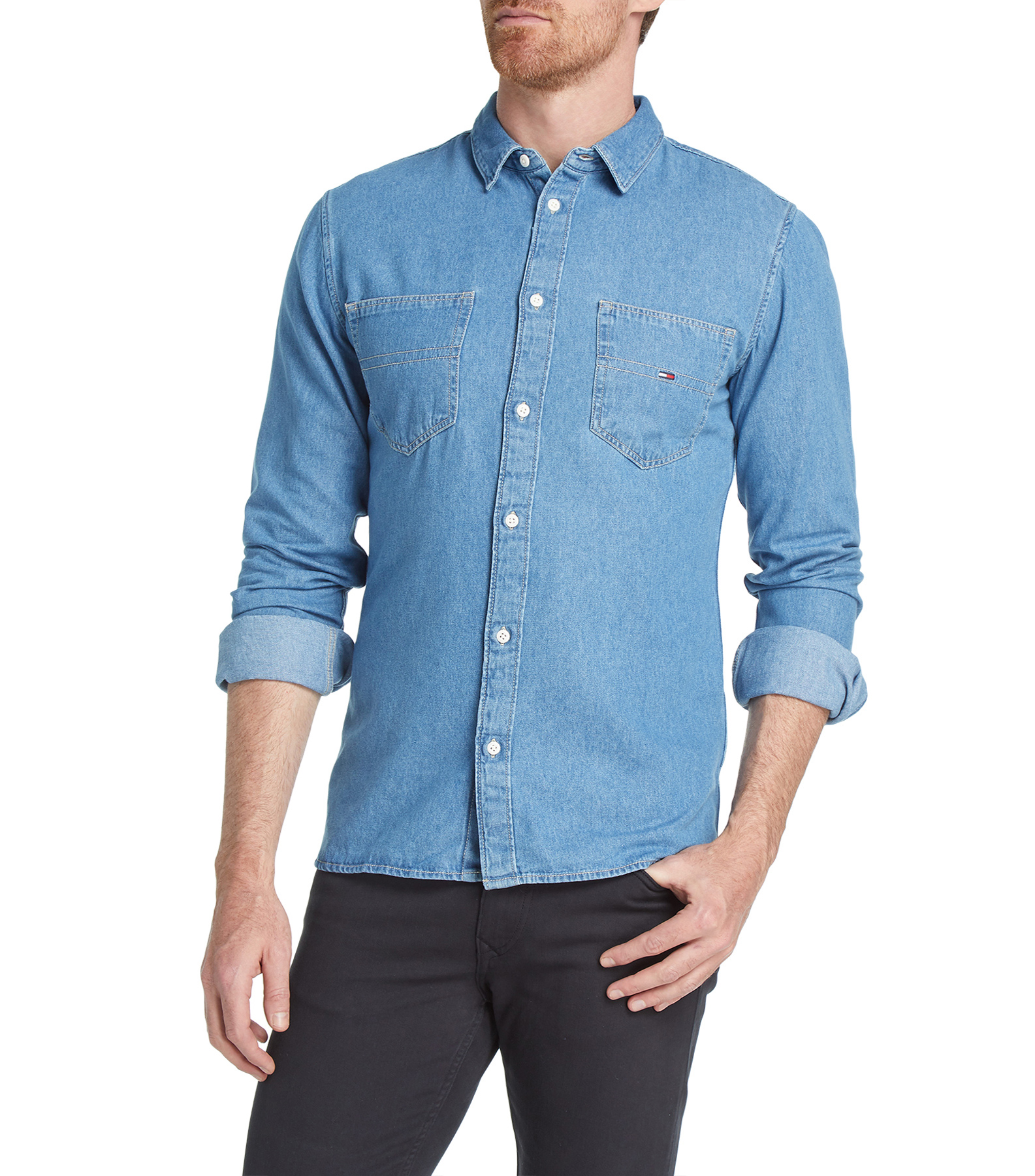 Camisa de mezclilla tommy hilfiger Clearance