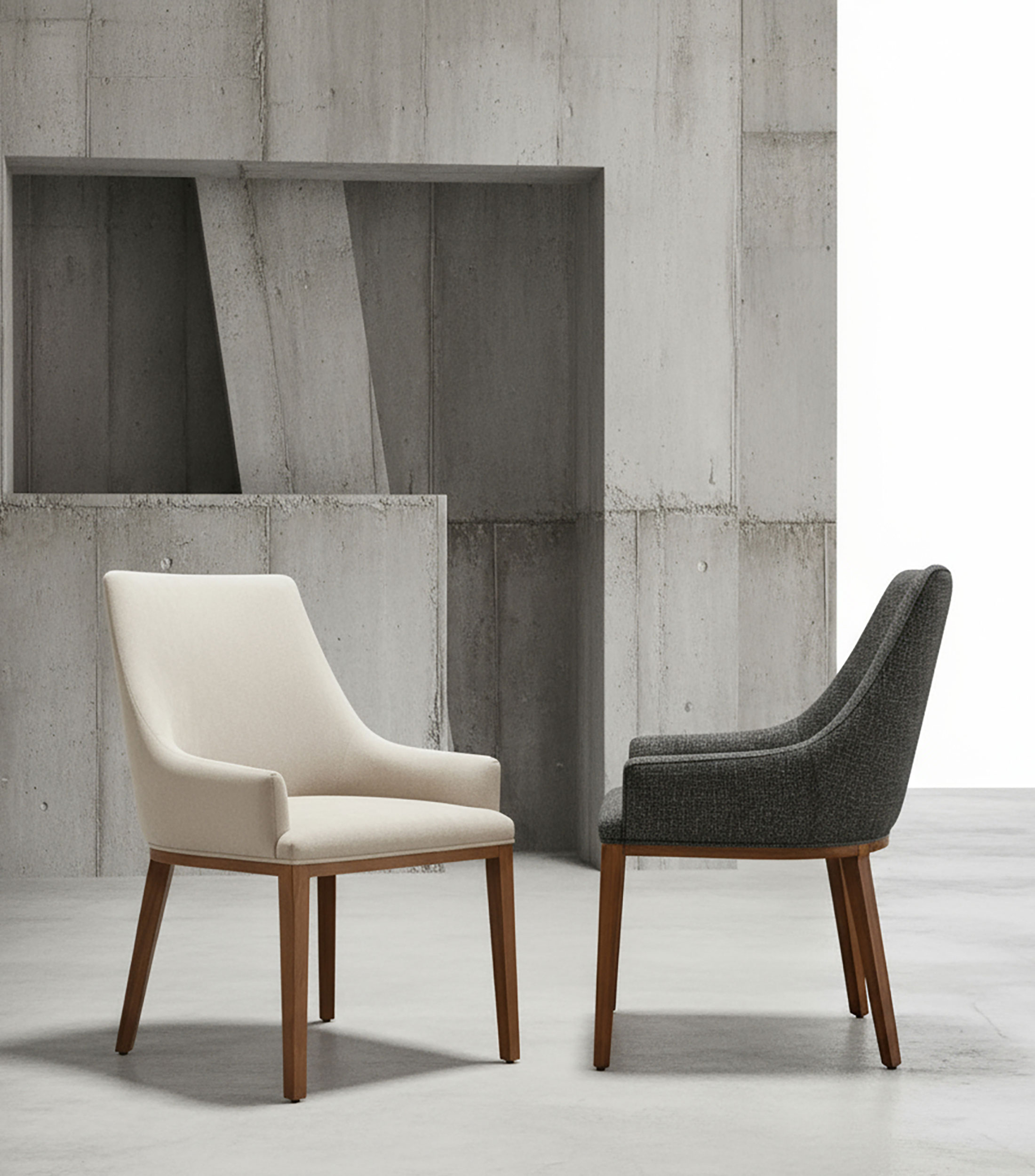 Silla para comedor en tela Bev Ivory