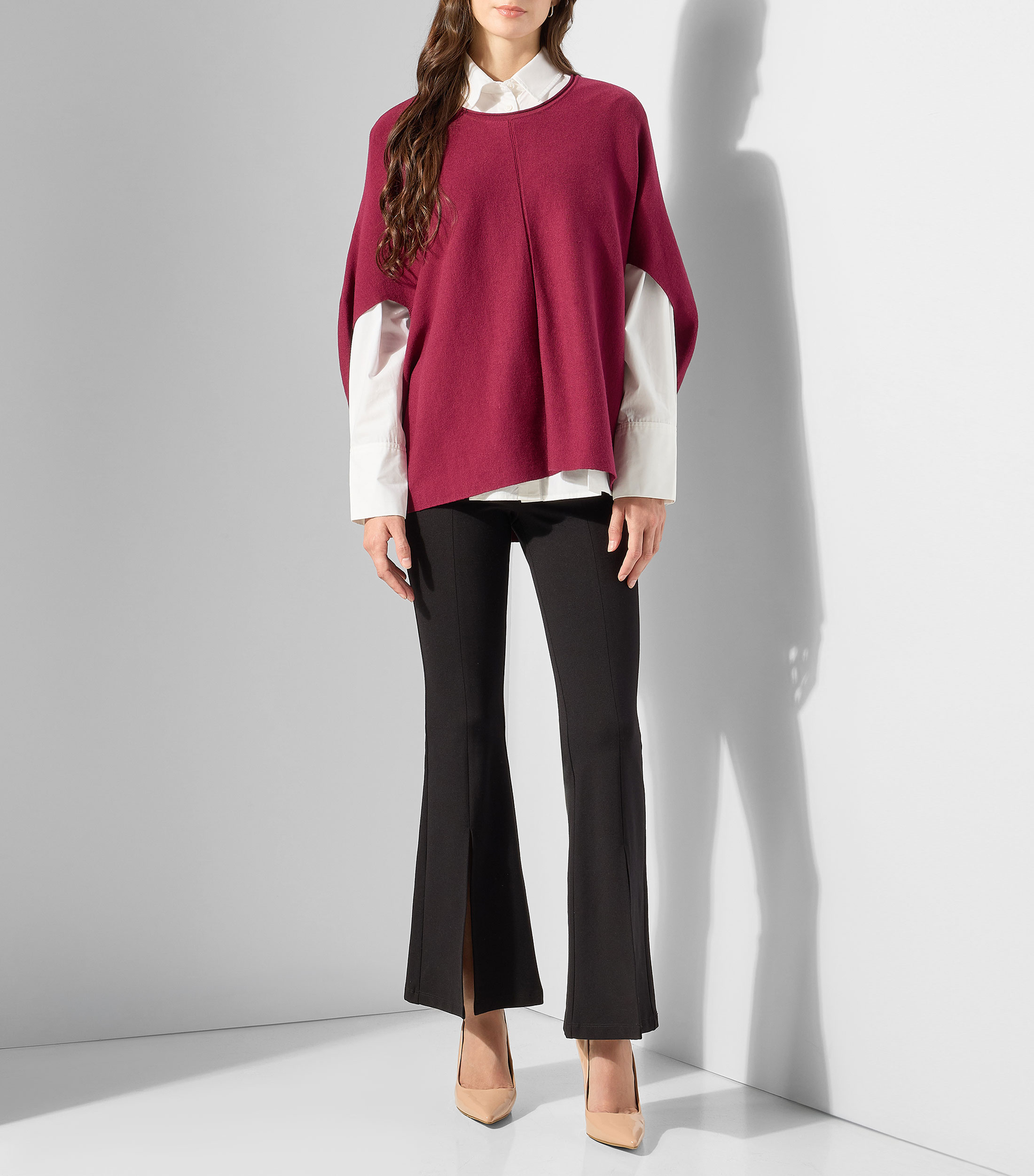 Camisa lisa manga larga Mujer