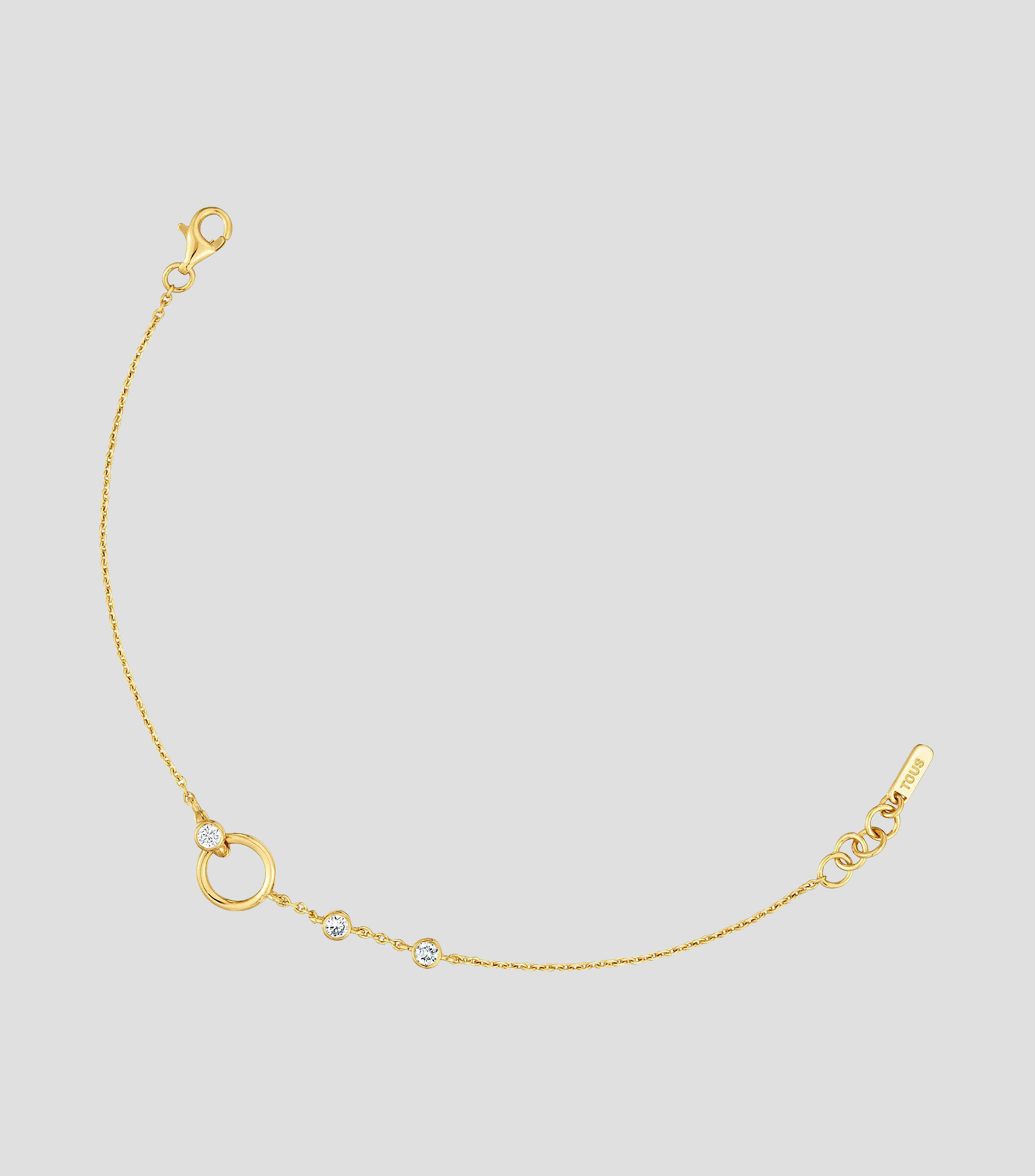 Pulsera en plata Straight LGD con diamantes Mujer