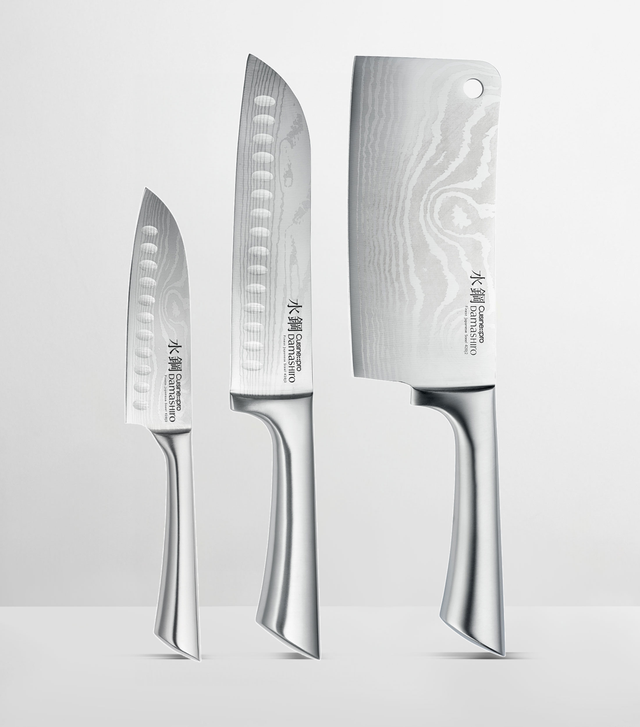 Set de cuchillos 3 piezas multiusos Damashiro en acero inoxidable