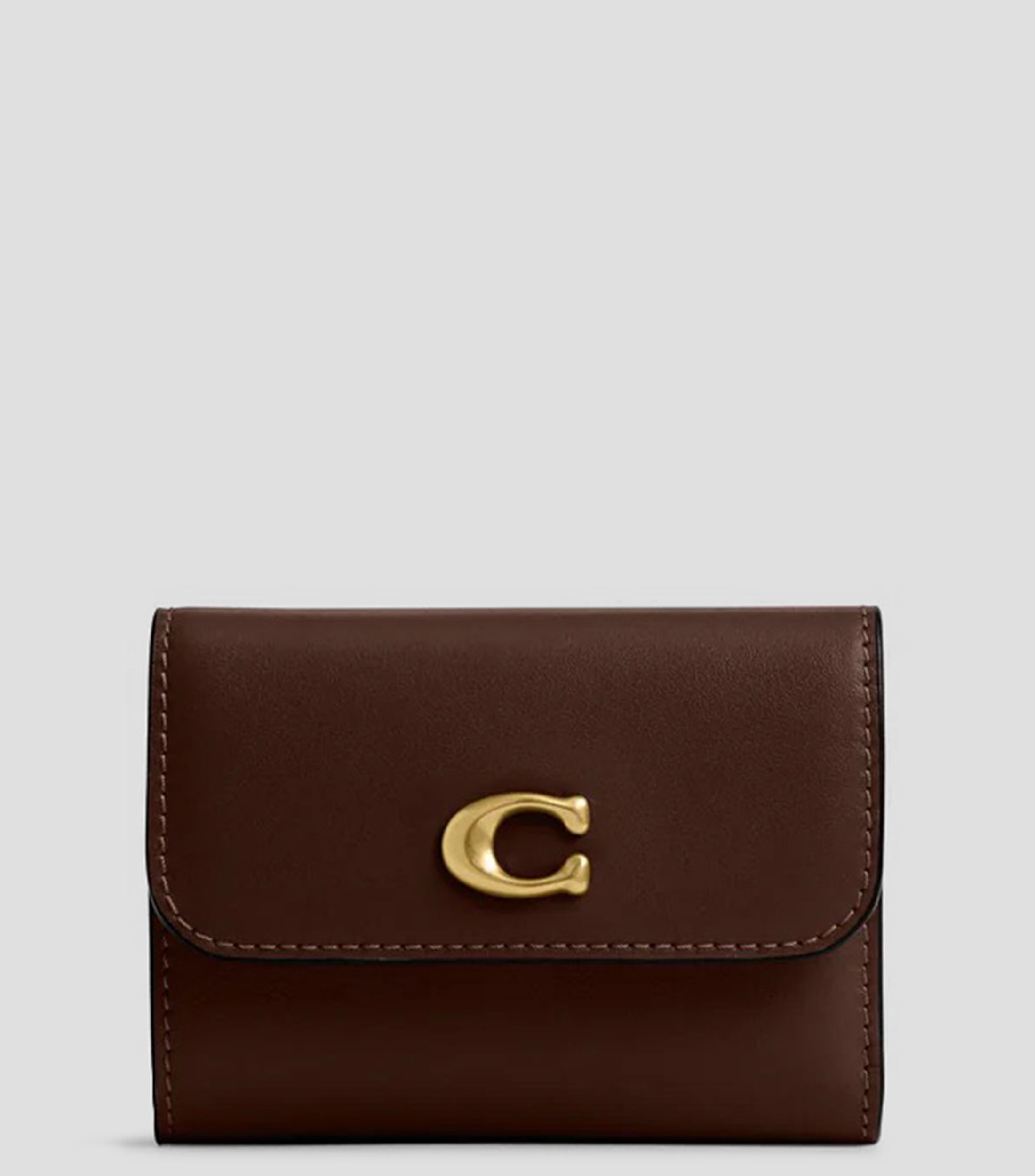 Cartera en piel café obscuro Mujer