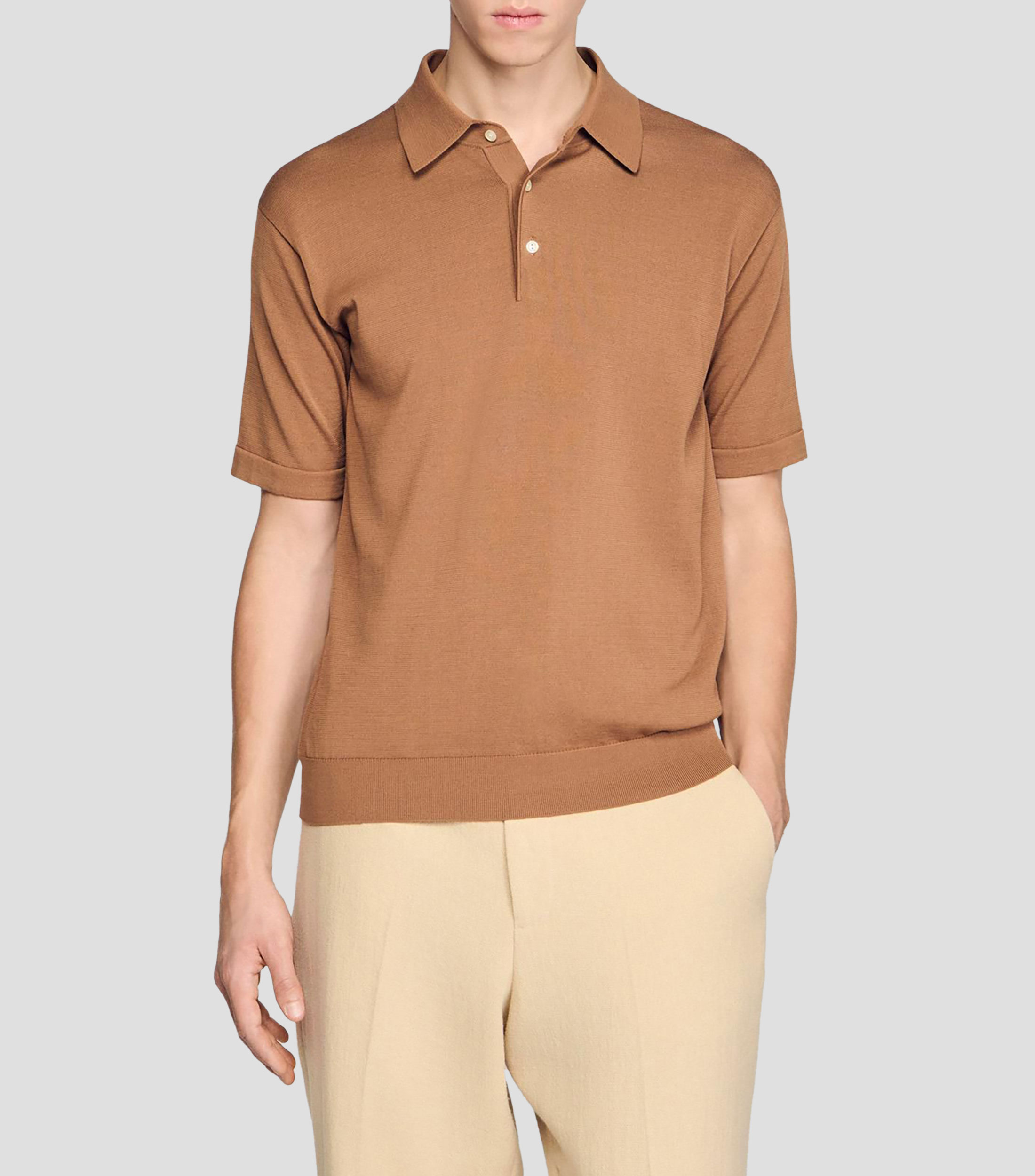 Playera tipo polo manga corta lisa Hombre