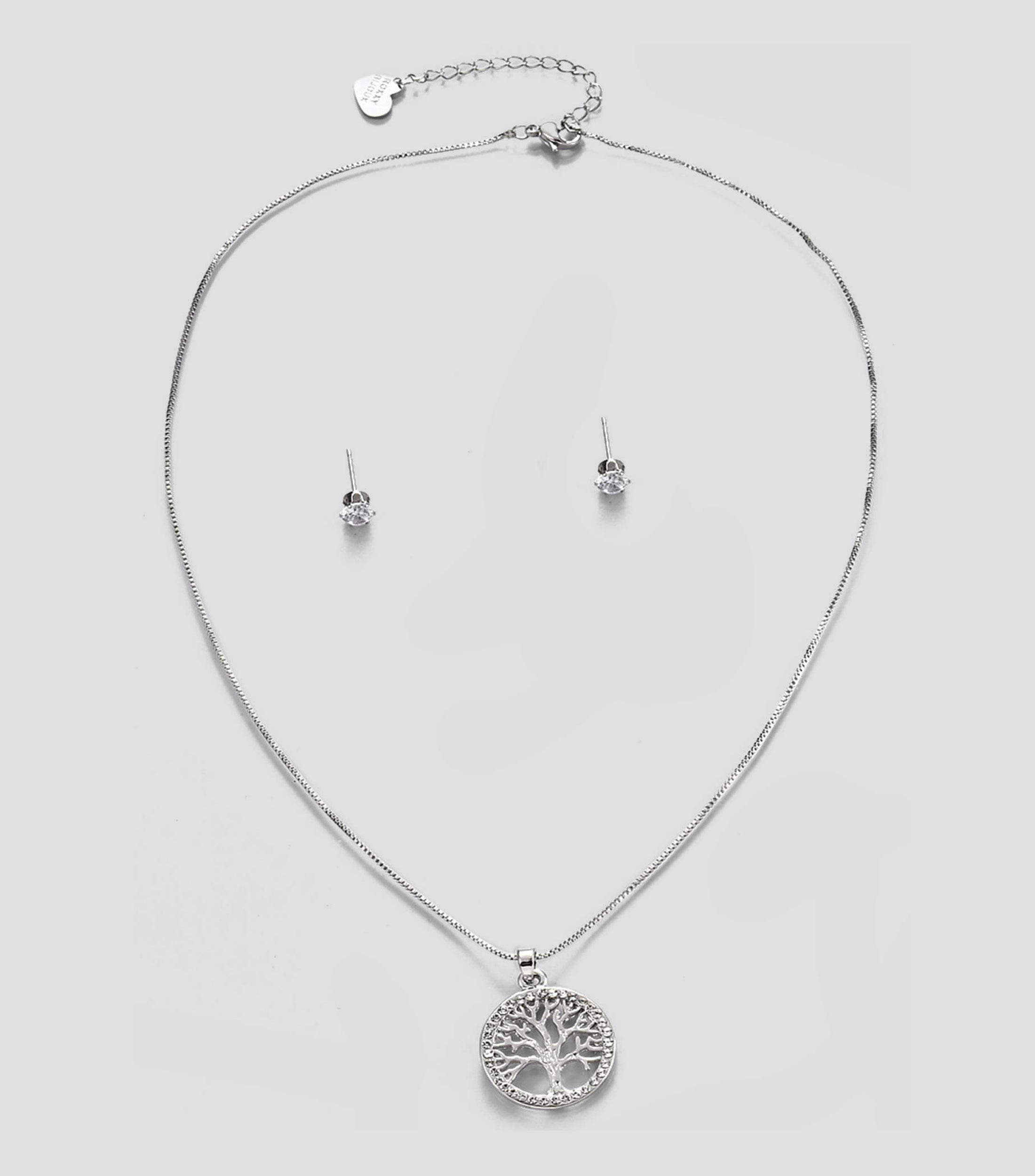 Set de collar y aretes en forma de árbol de la vida Mujer