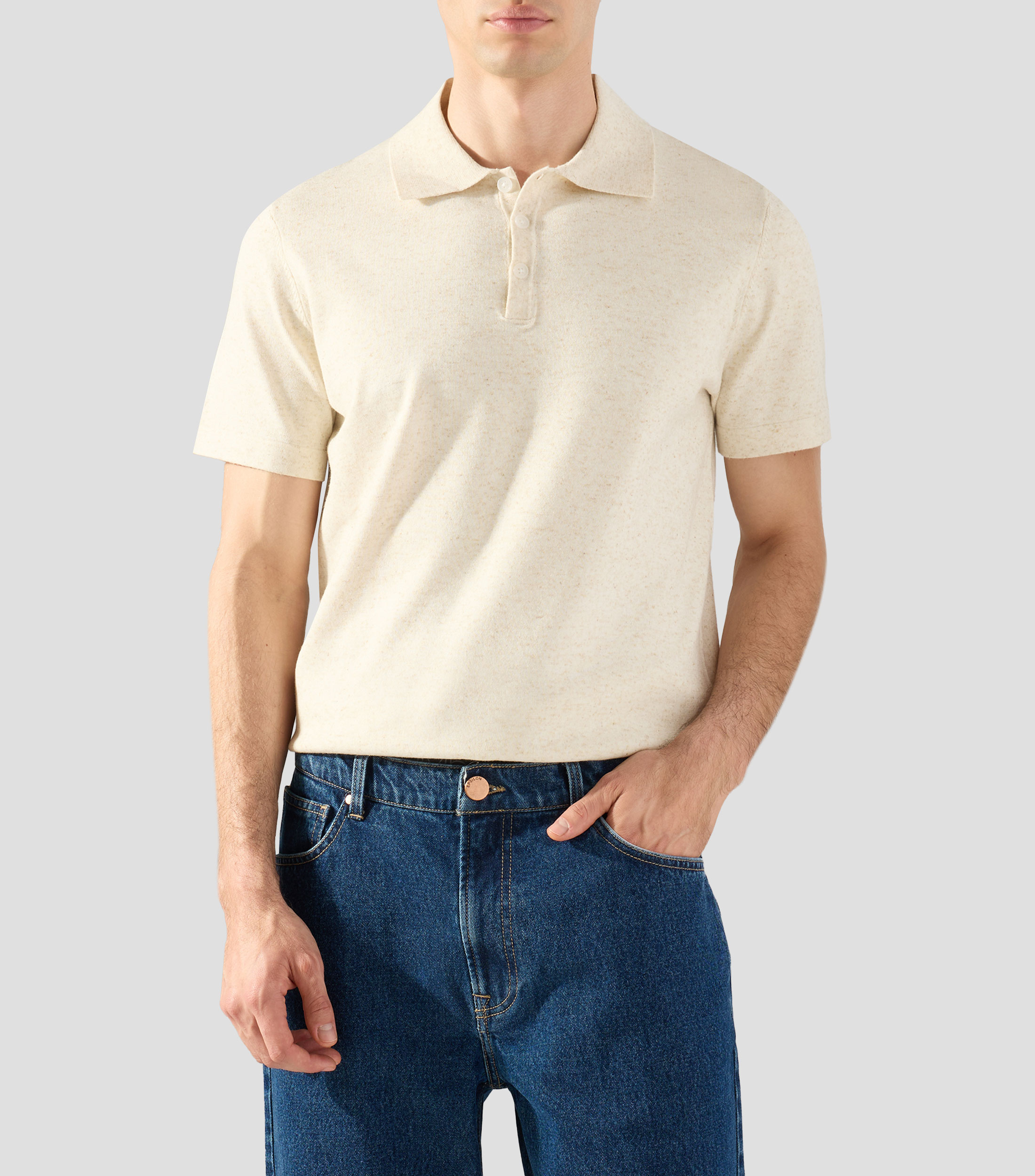Playera tipo polo con manga corta lisa Hombre