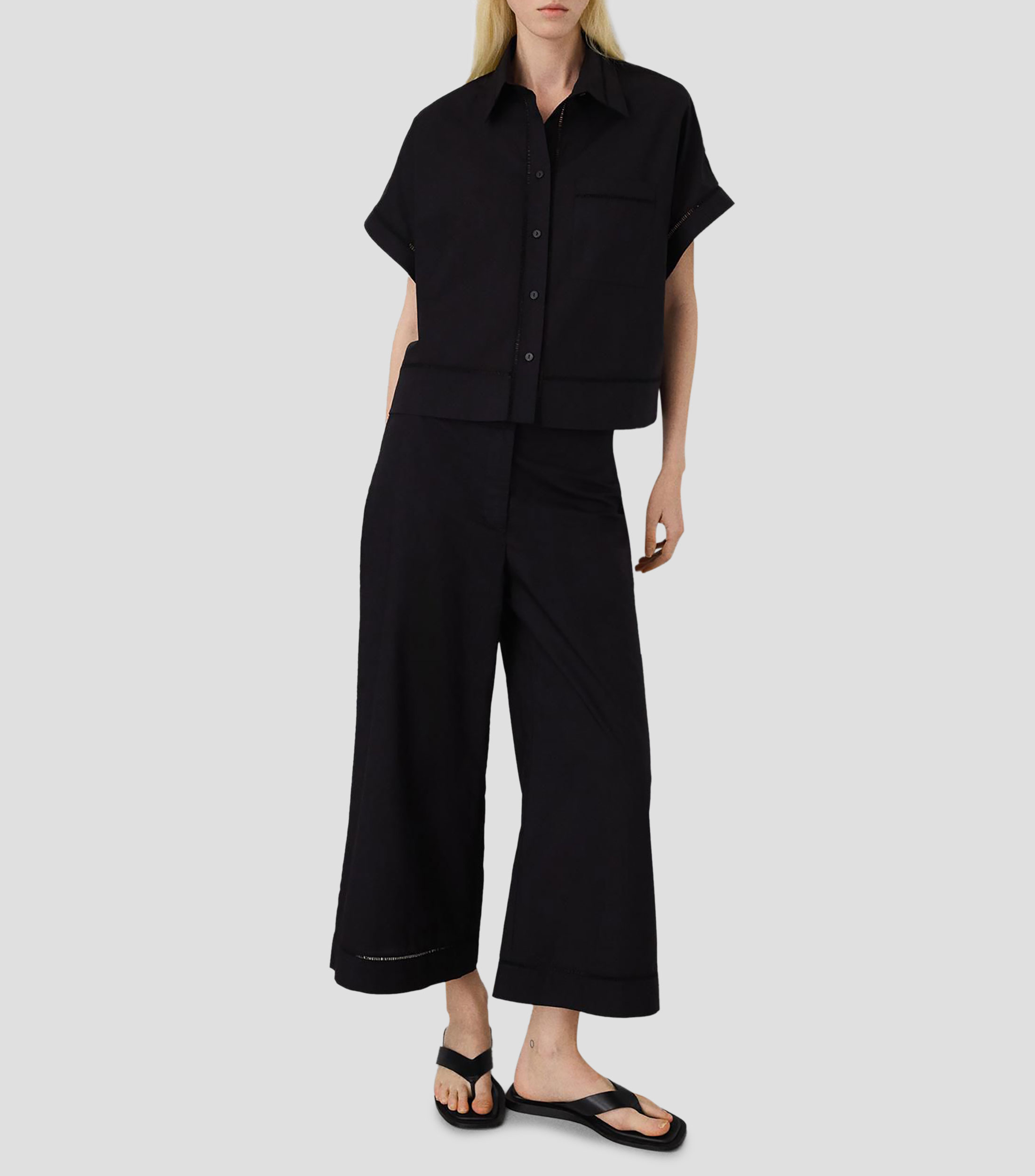 Pantalón capri liso Mujer