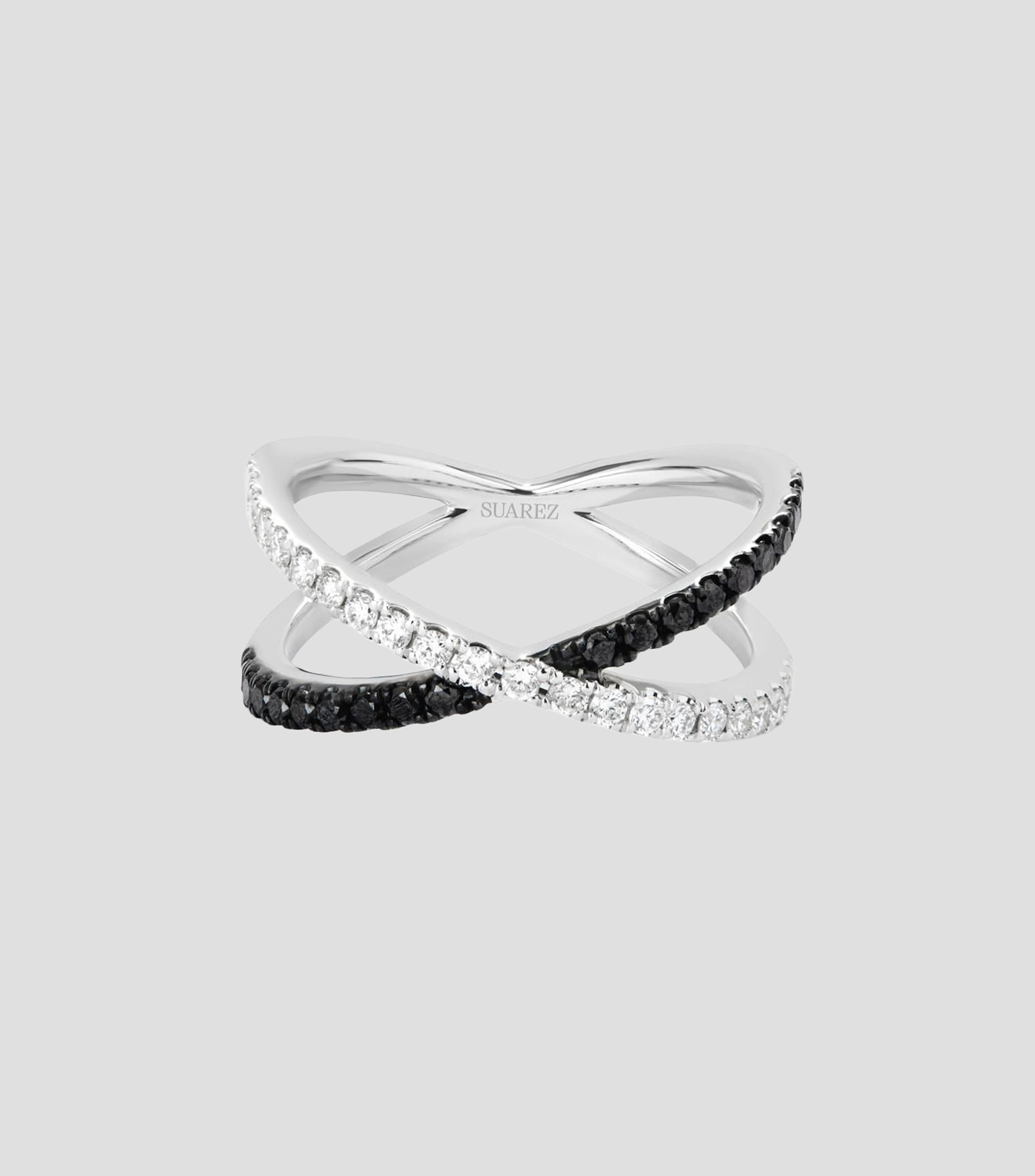 Anillo en oro blanco de 18 kilates Invierno en Lisboa con diamantes y espinelas Mujer