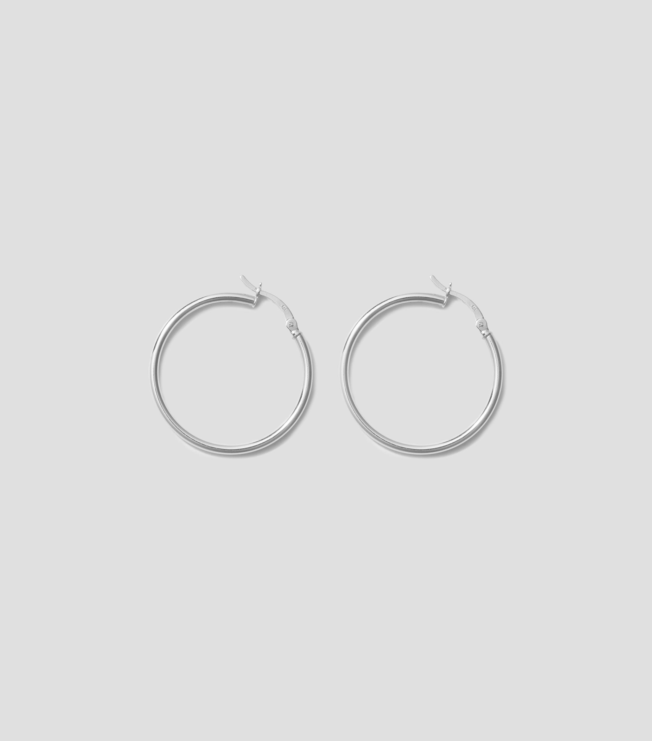 Arracadas redondas en plata .925 Mujer
