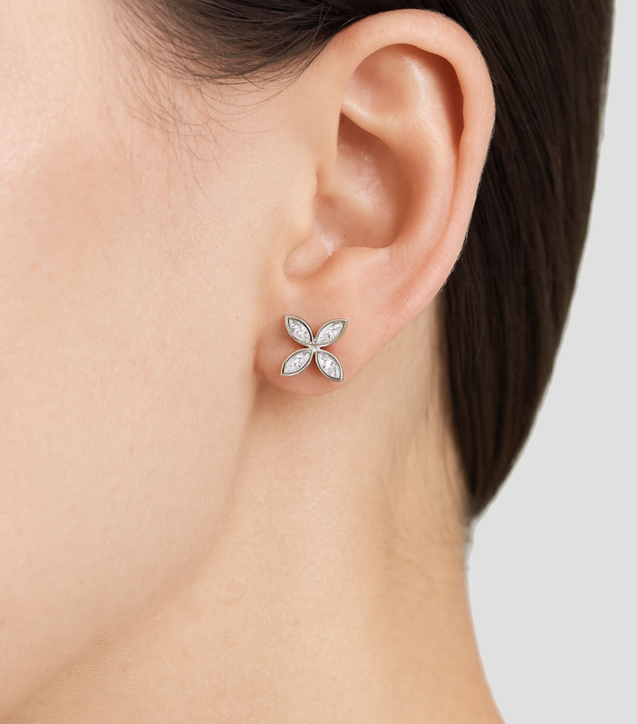 Aretes en Oro blanco 18 Kts Cosette Mujer