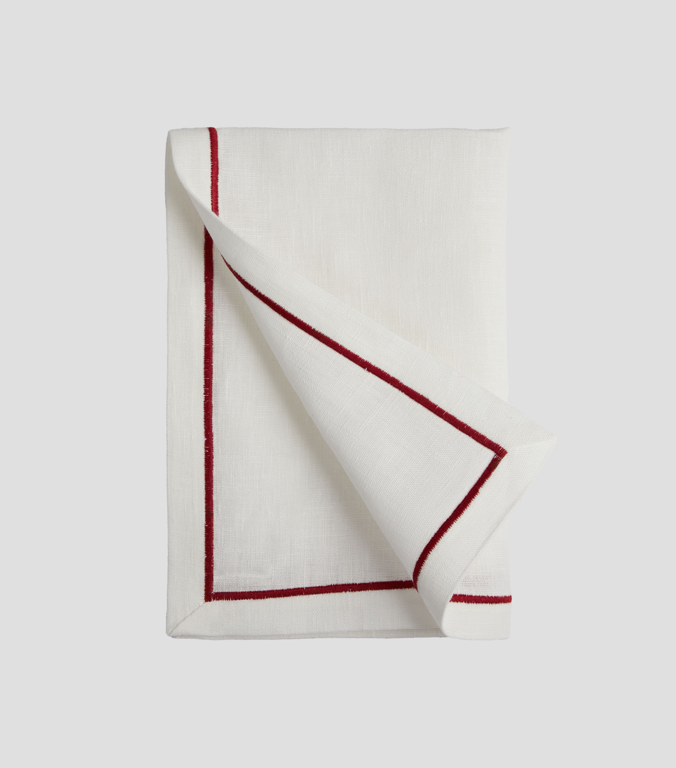 Servilleta blanca con rojo lisa
