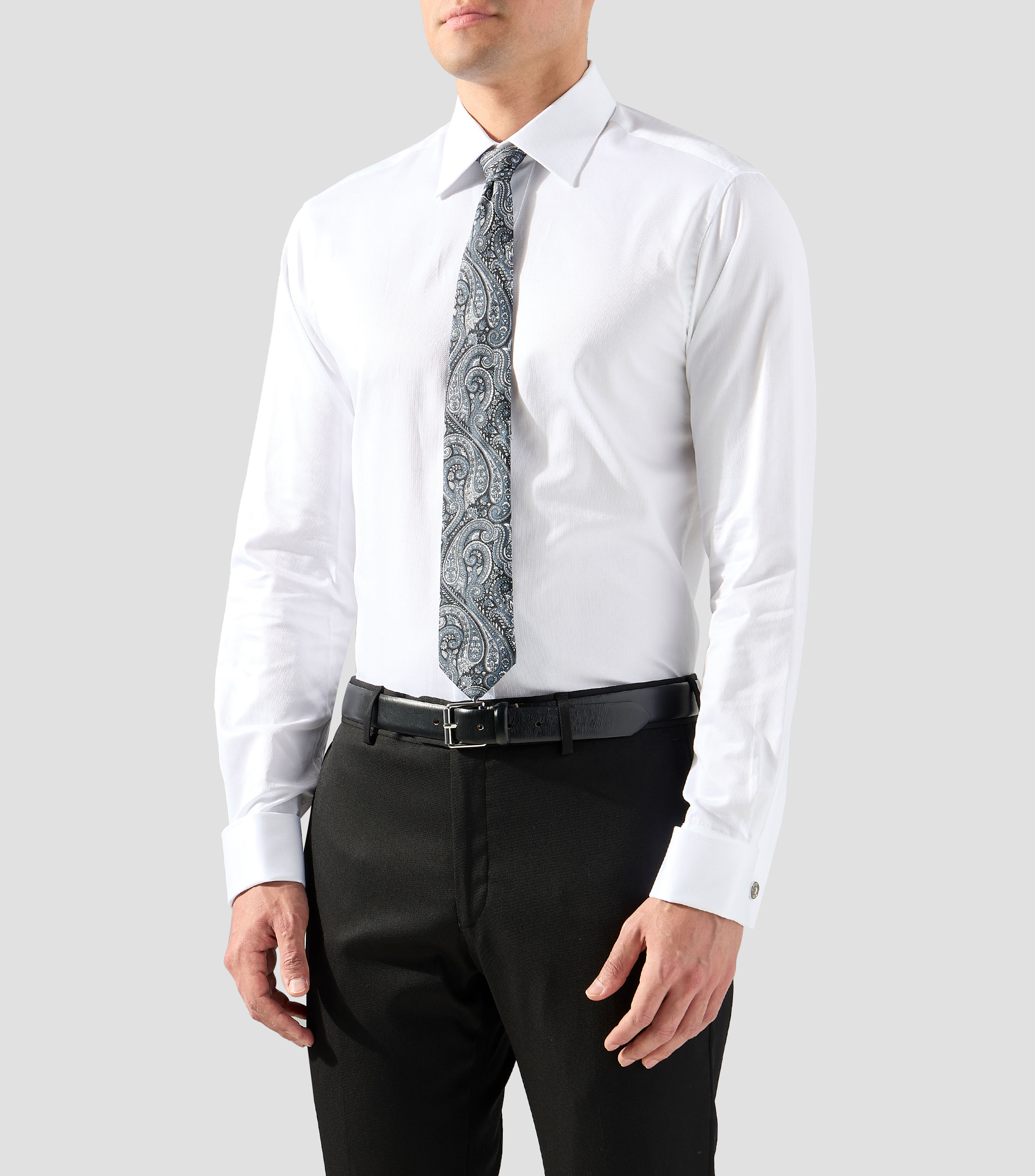 Camisa de vestir lisa manga larga Hombre