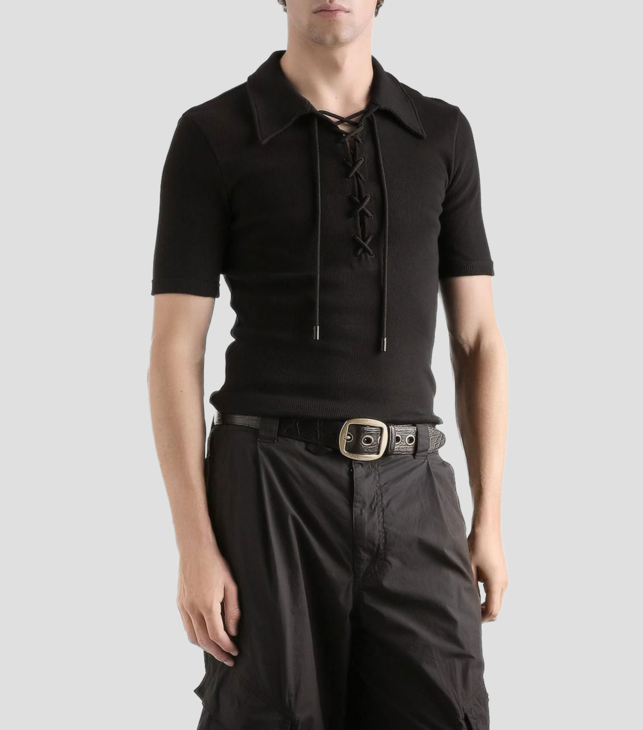 Playera tipo polo con manga corta lisa Hombre