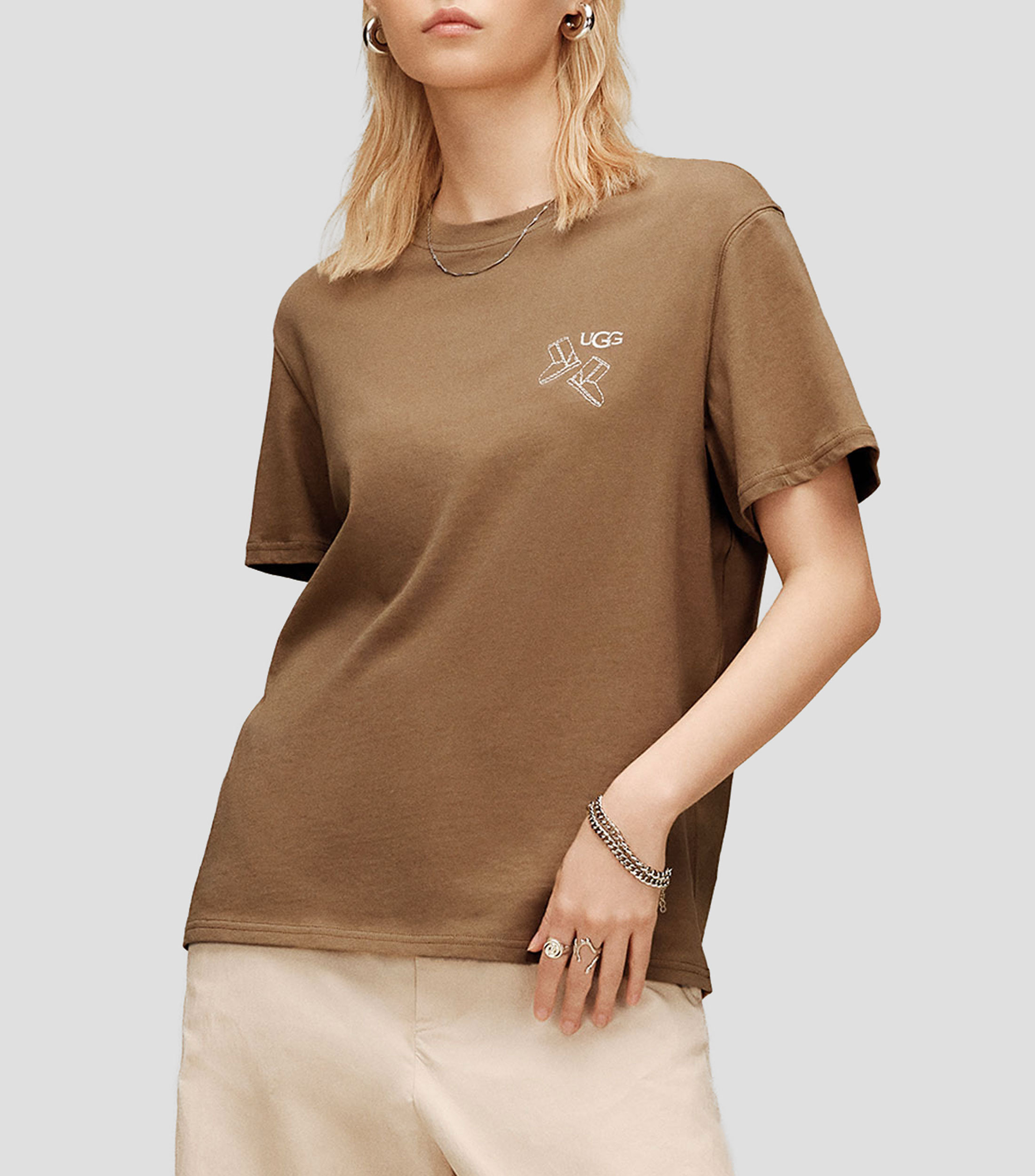 Playera sólida de cuello redondo y manga corta Unisex