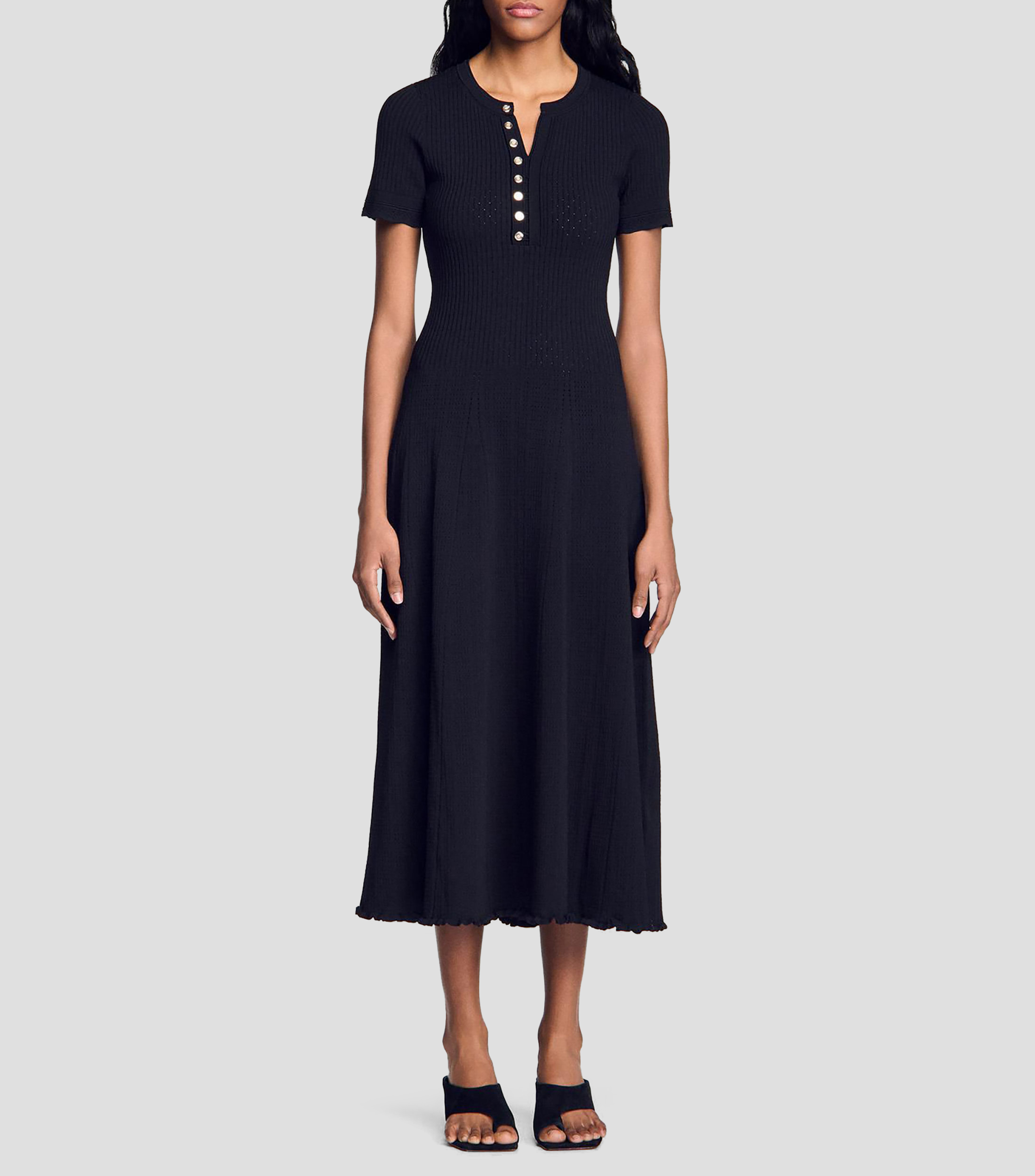Vestido largo liso Mujer