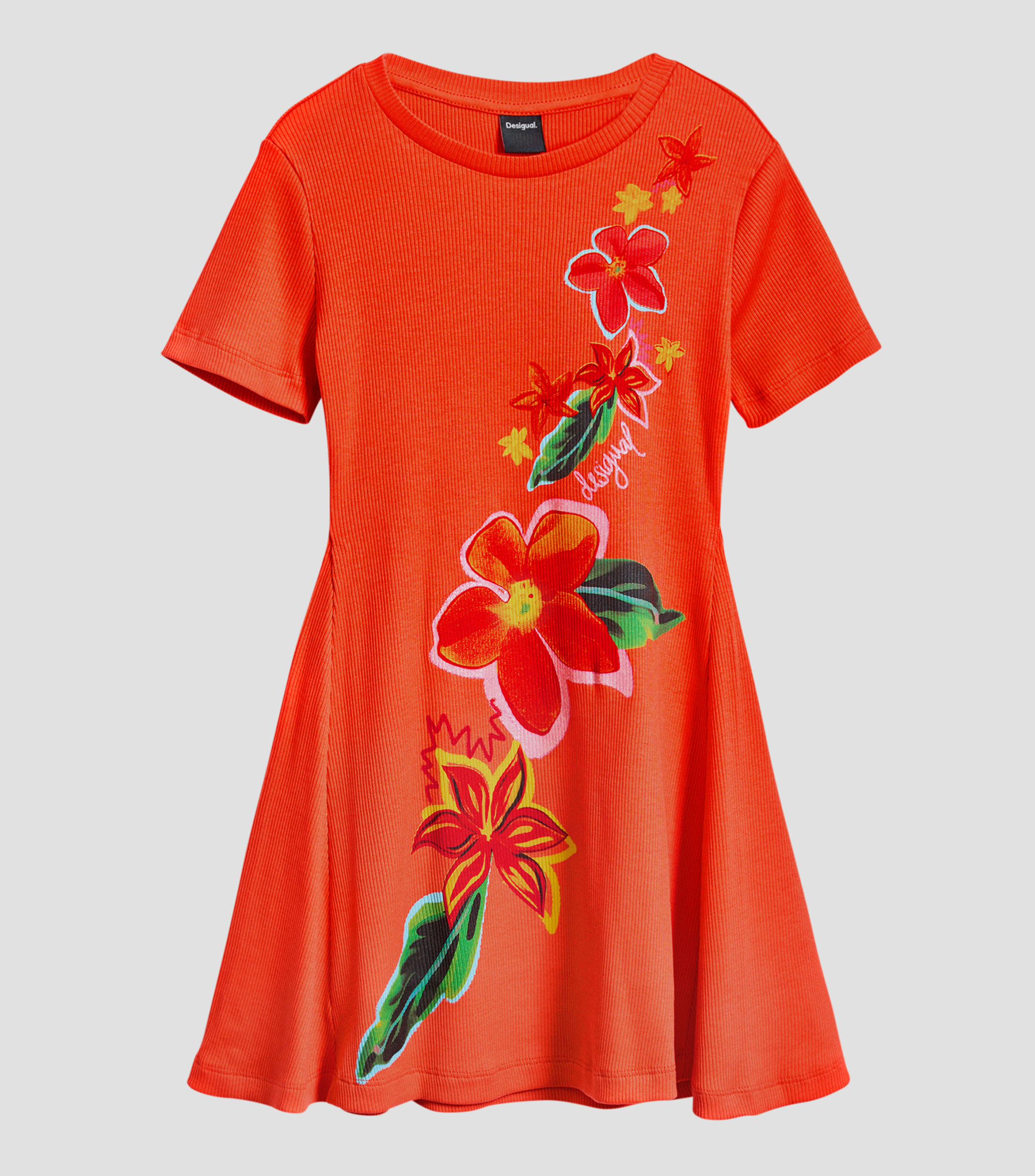 Abito Corto Floreale Desigual Per Bambine E Ragazze – Vestibilità Regolare, Perfetto Per Estate E Occasioni Speciali