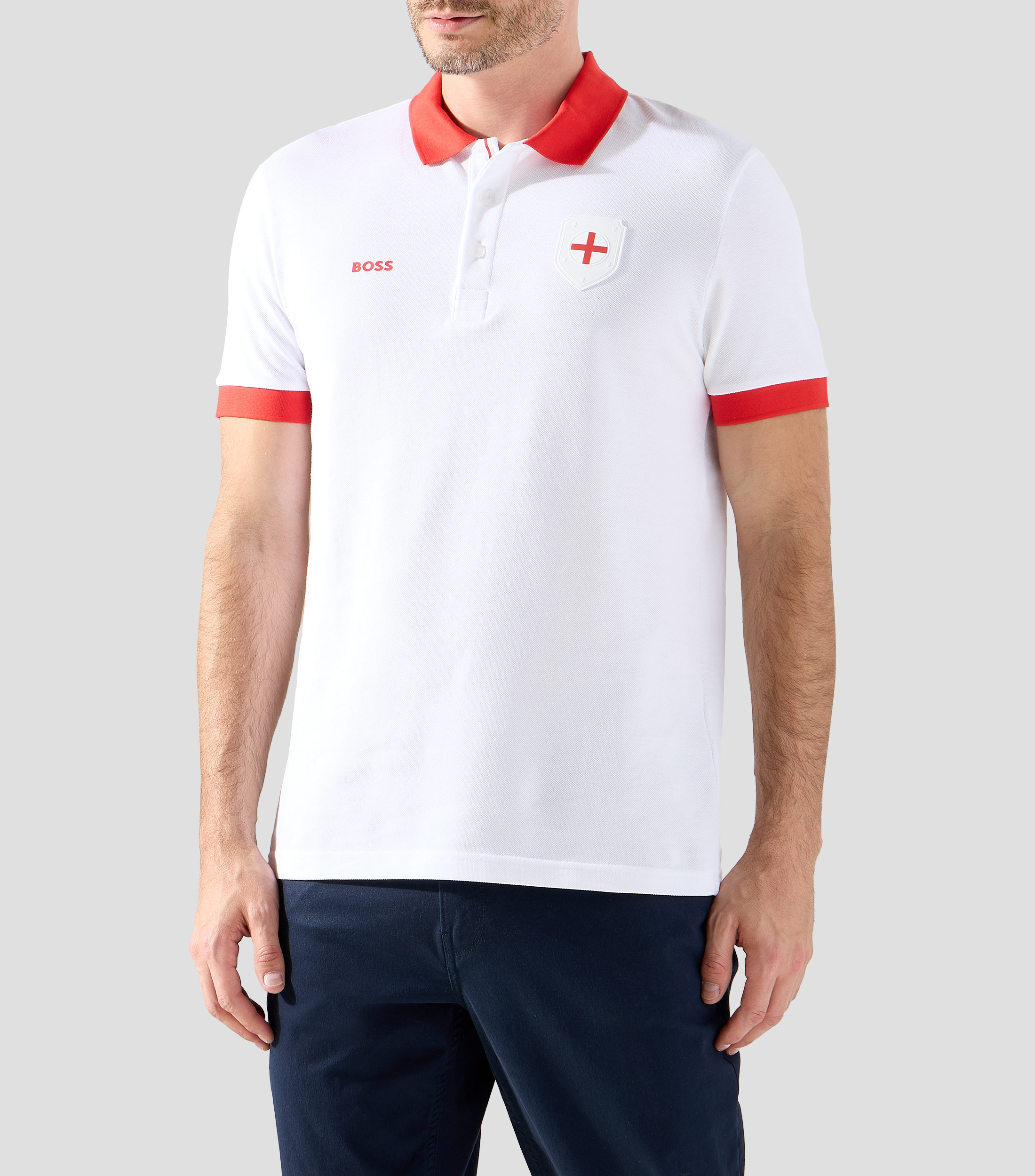 Playera polo manga corta Inglaterra sólida Hombre