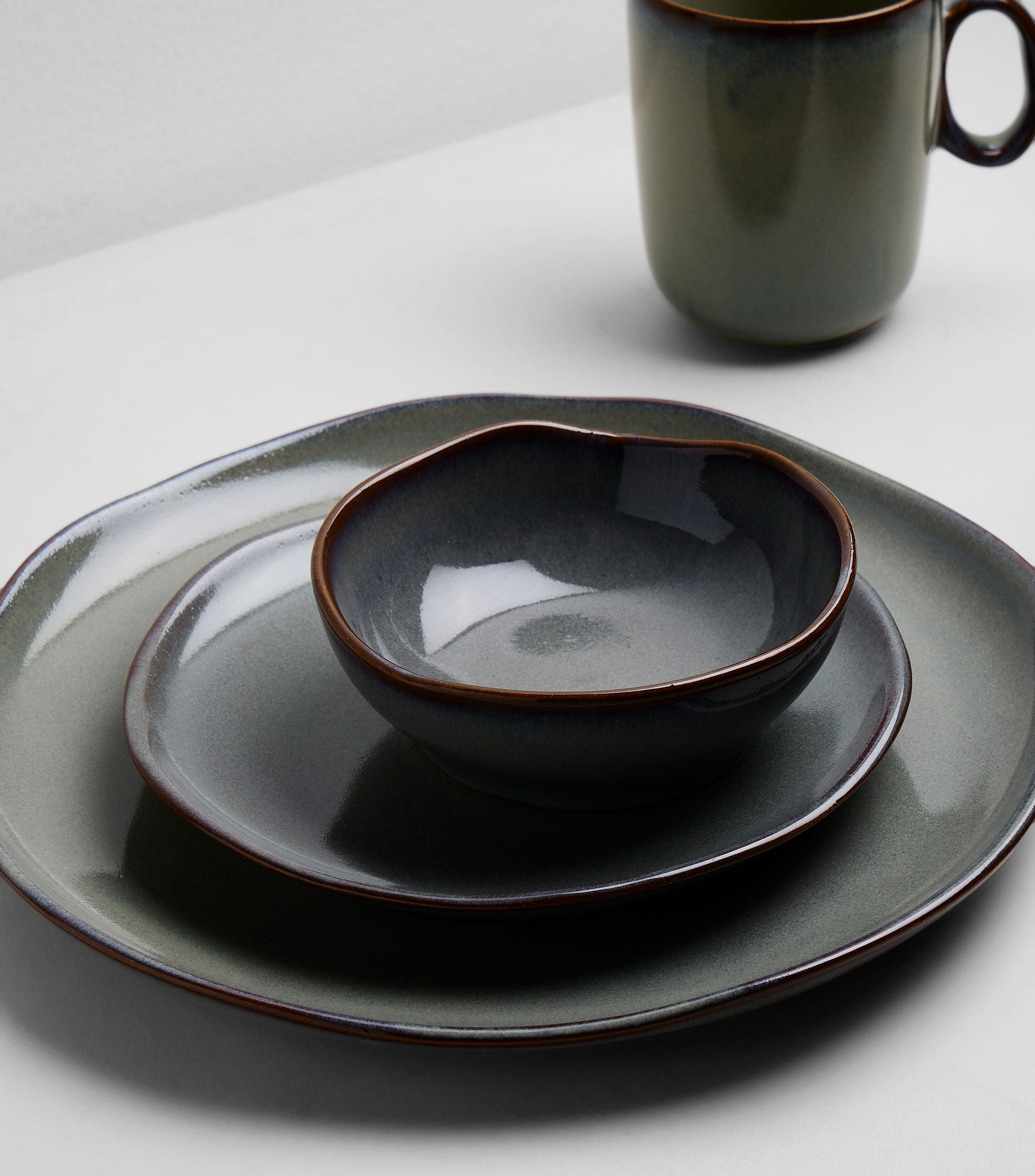 Bowl para cereal Ondulado gris liso