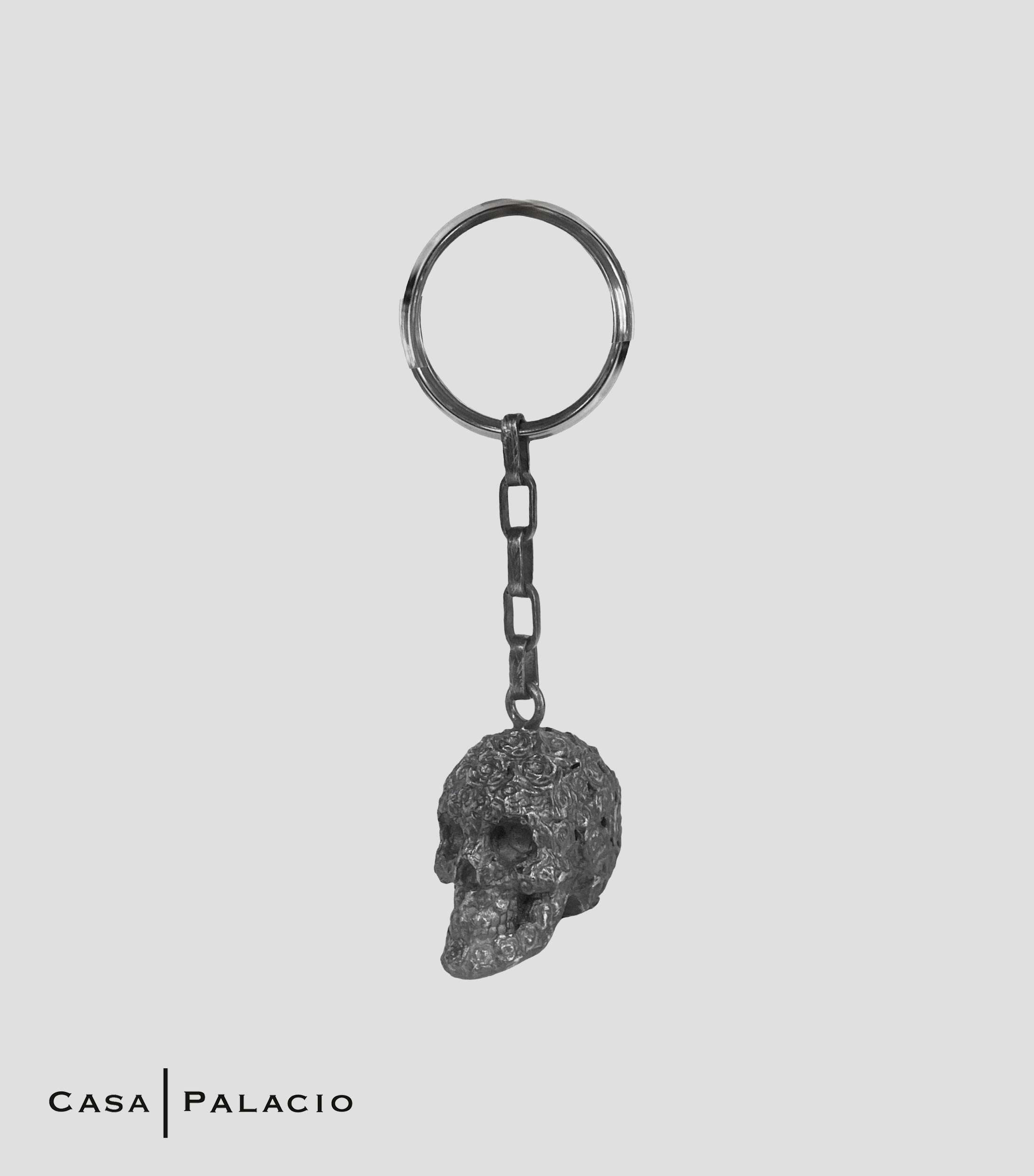 Llavero de craneo en plata .925 Unisex