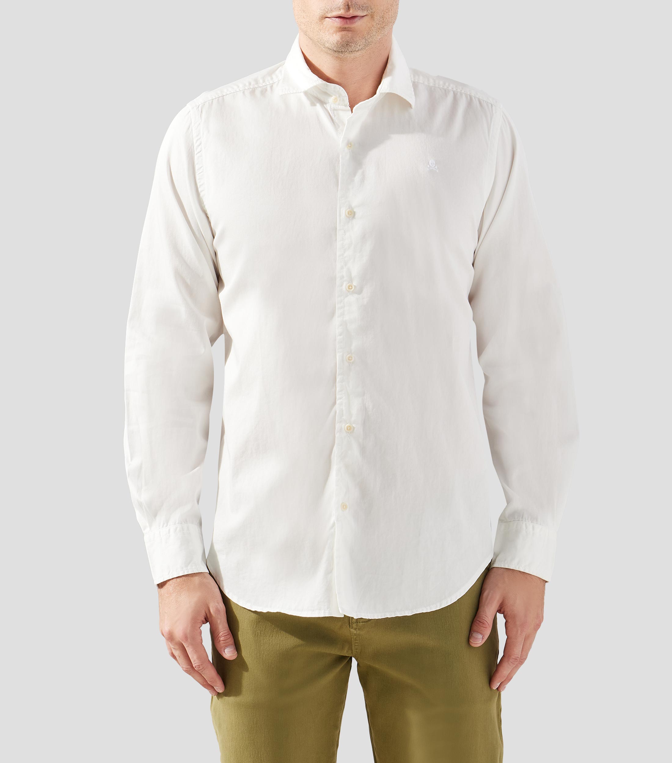 Camisa lisa manga larga Hombre