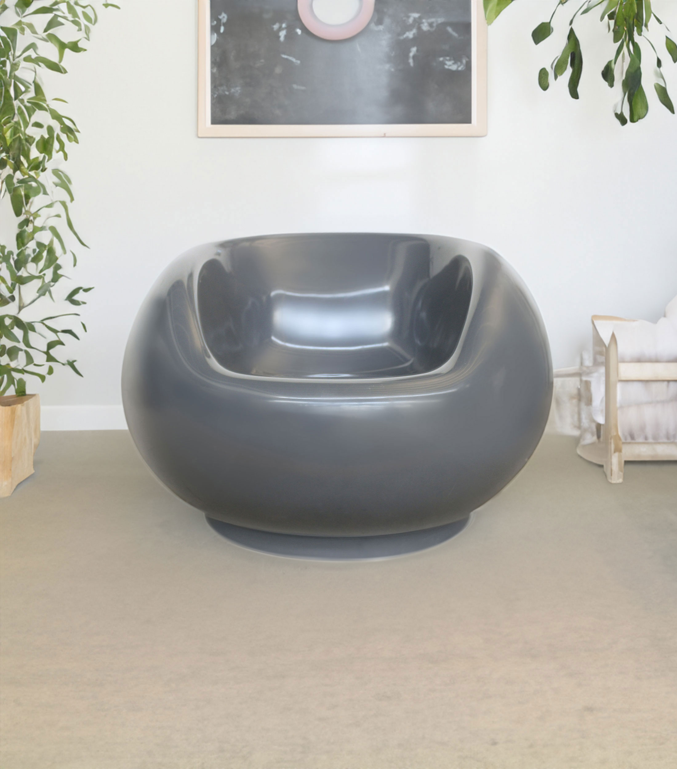 Sillon para Exterior en fibra de vidrio Gris