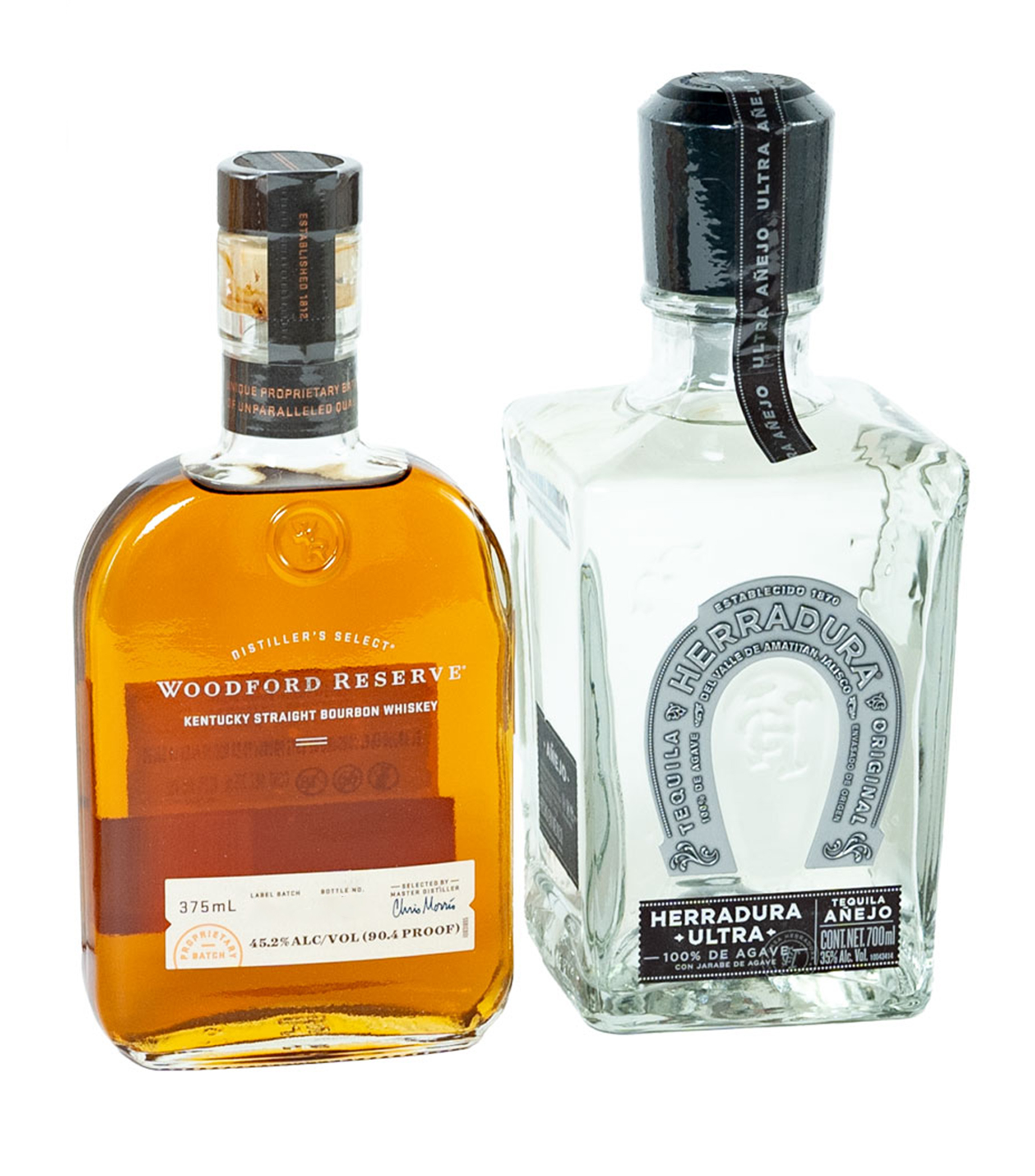 Tequila Herradura Ultra 700 ml Whiskey Woodford Reserve 375 ml