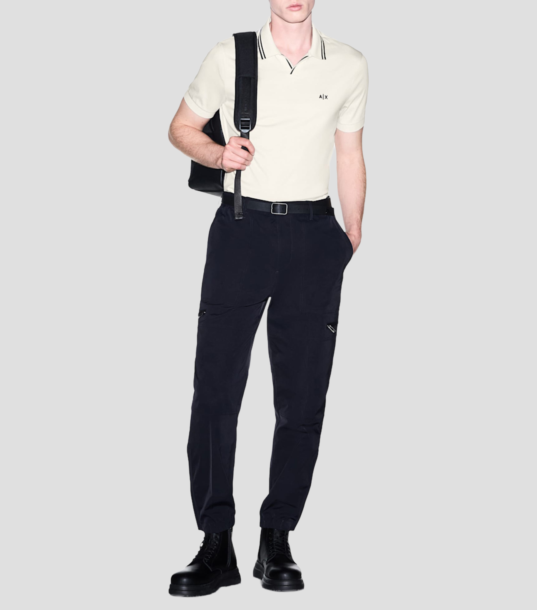 Playera tipo polo manga corta lisa Hombre